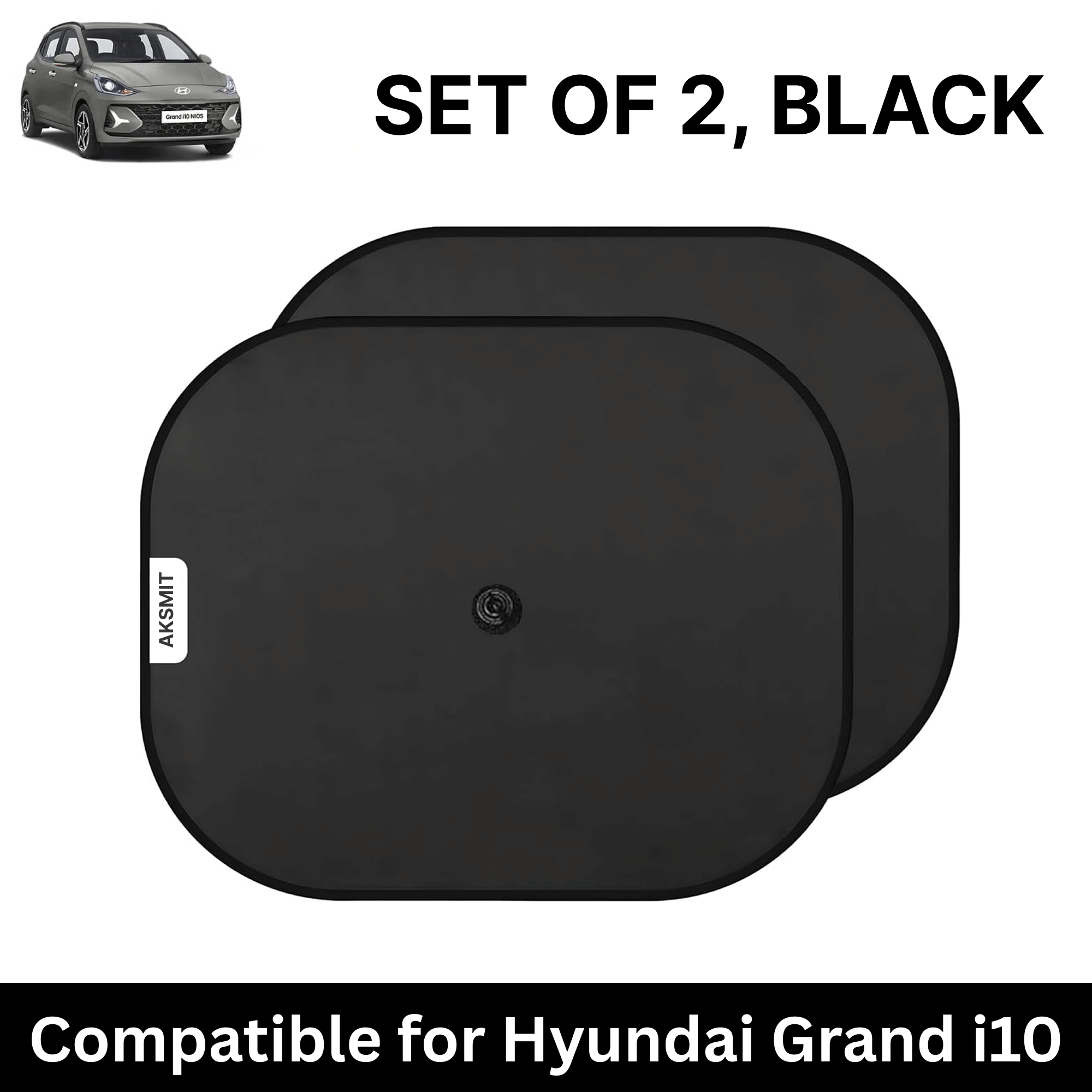 Car Sun Shade for Side Windows (Black, Set of 2) with vaccum Suction Cups for Hyundai Grand i10 Nios Car Sun Shade for Side Windows (Black, Set of 2) with vaccum Suction Cups for Hyundai Grand i10 Nios