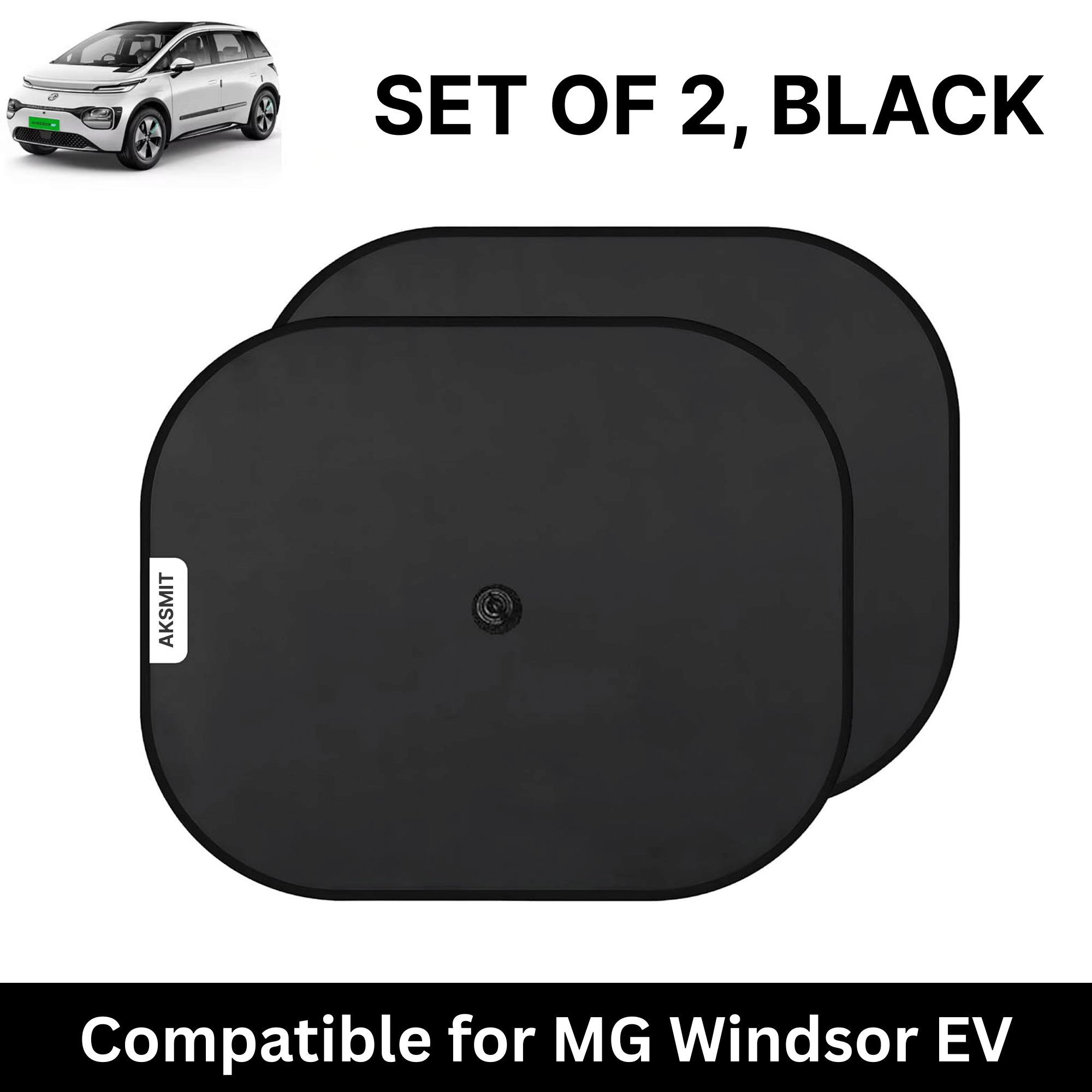 Car Sun Shade for Side Windows (Black, Set of 2) with vaccum Suction Cups for MG Windsor EV Car Sun Shade for Side Windows (Black, Set of 2) with vaccum Suction Cups for MG Windsor EV