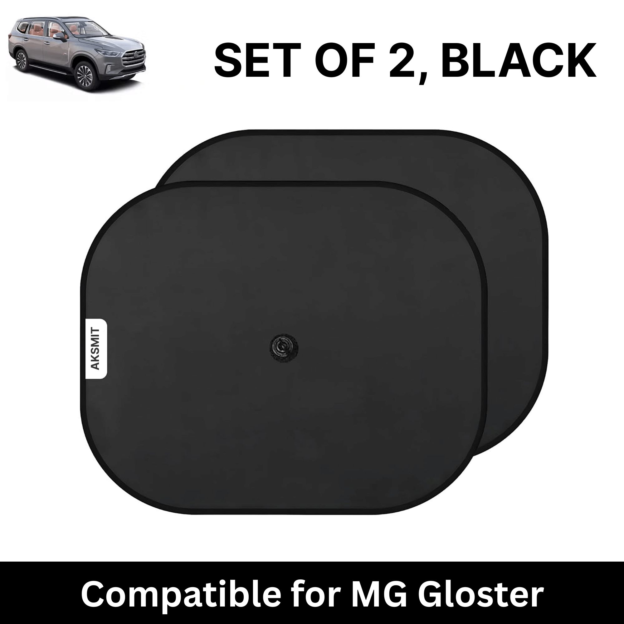 Car Sun Shade for Side Windows (Black, Set of 2) with vaccum Suction Cups for MG Gloster Car Sun Shade for Side Windows (Black, Set of 2) with vaccum Suction Cups for MG Gloster