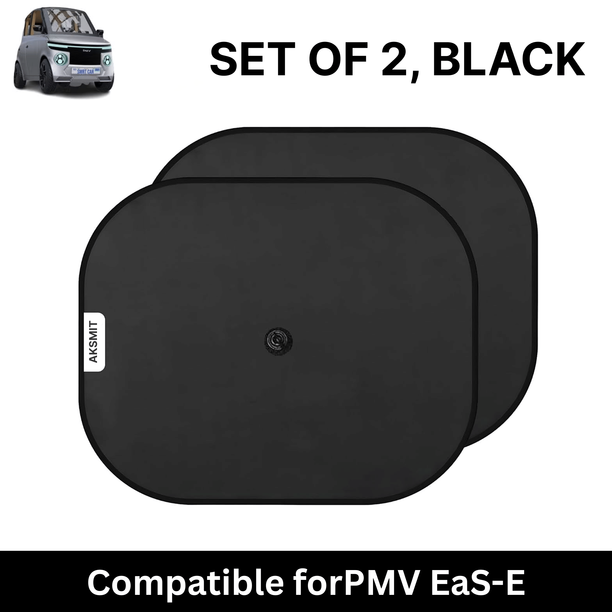     			Car Sun Shade for Side Windows (Black, Set of 2) with vaccum Suction Cups for PMV EaS-E