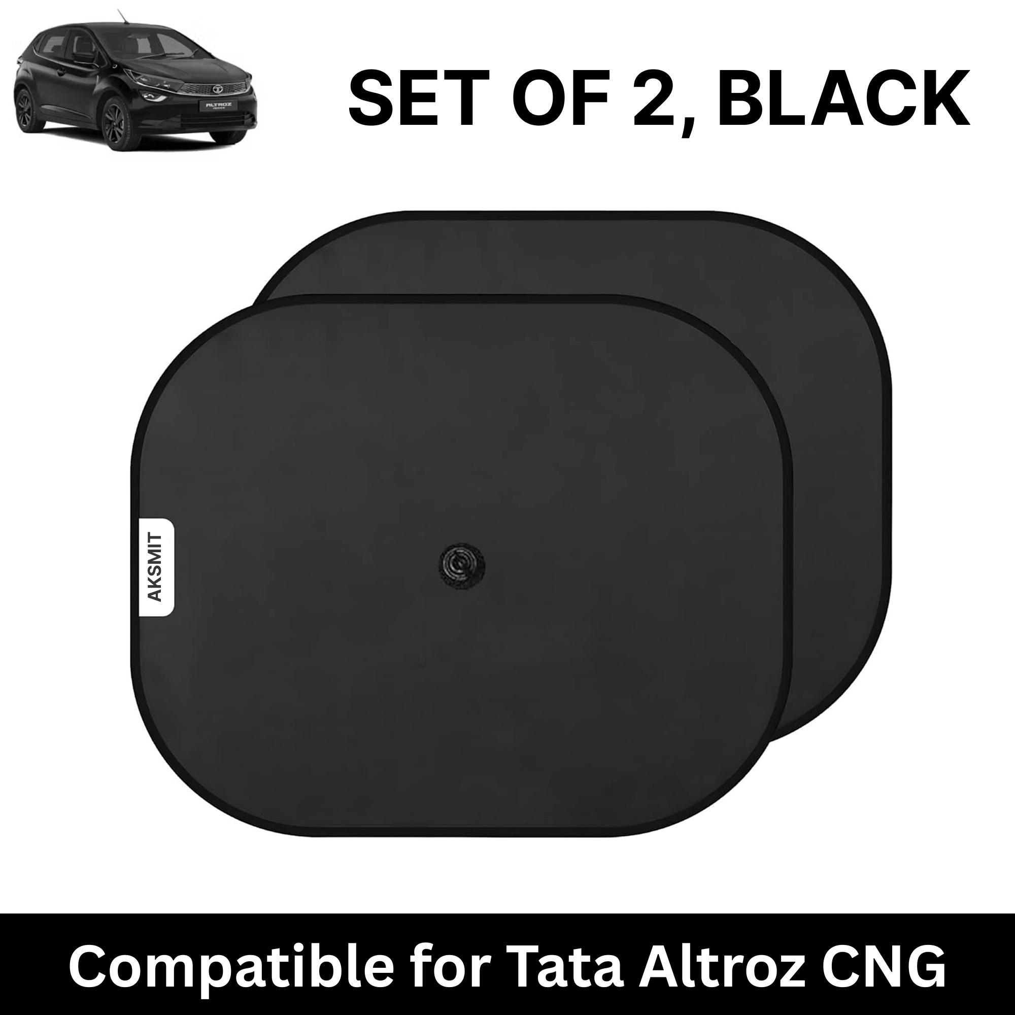 Car Sun Shade for Side Windows (Black, Set of 2) with vaccum Suction Cups for Tata Altroz CNG Car Sun Shade for Side Windows (Black, Set of 2) with vaccum Suction Cups for Tata Altroz CNG