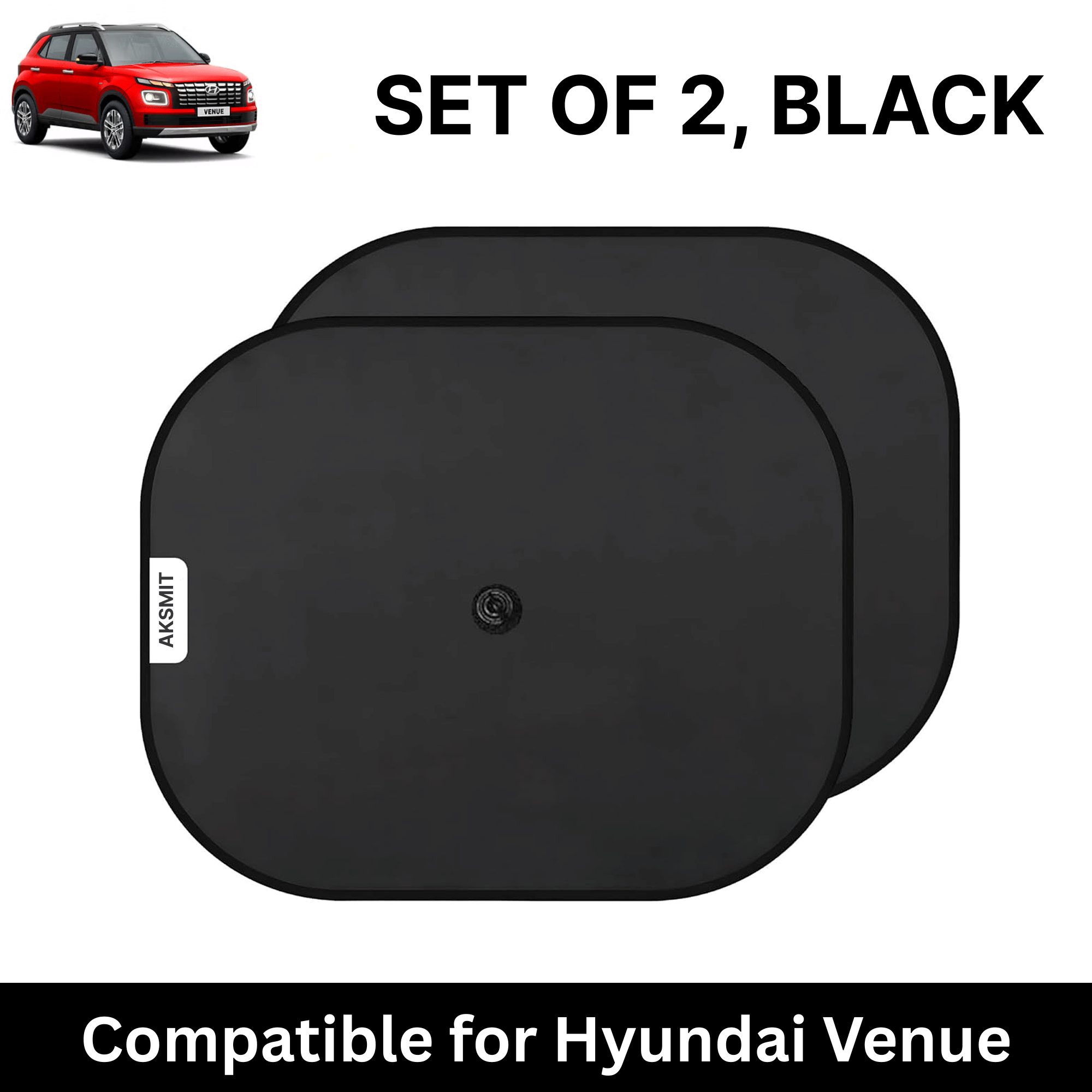 Car Sun Shade for Side Windows (Black, Set of 2) with vaccum Suction Cups for Hyundai Venue Car Sun Shade for Side Windows (Black, Set of 2) with vaccum Suction Cups for Hyundai Venue