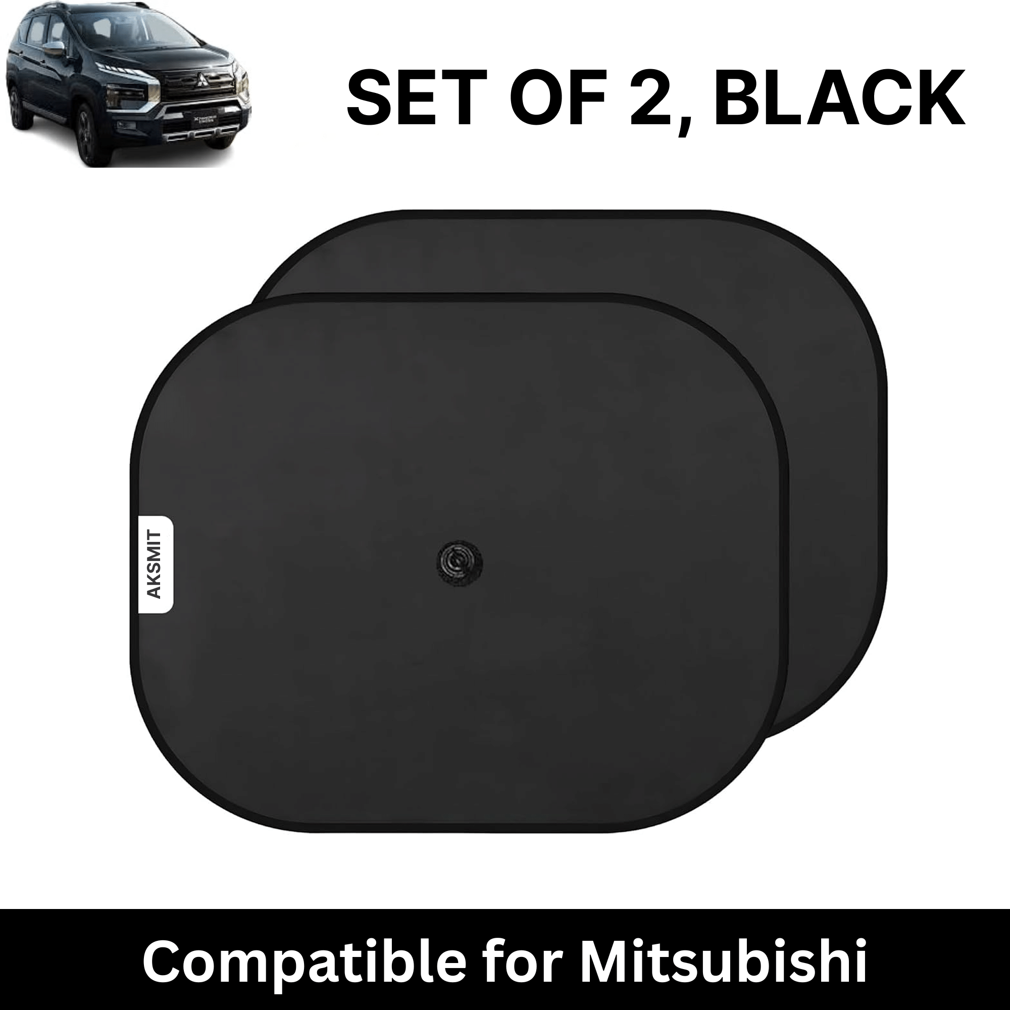     			Car Sun Shade for Side Windows (Black, Set of 2) with vaccum Suction Cups for Mitsubishi Xpander 2025