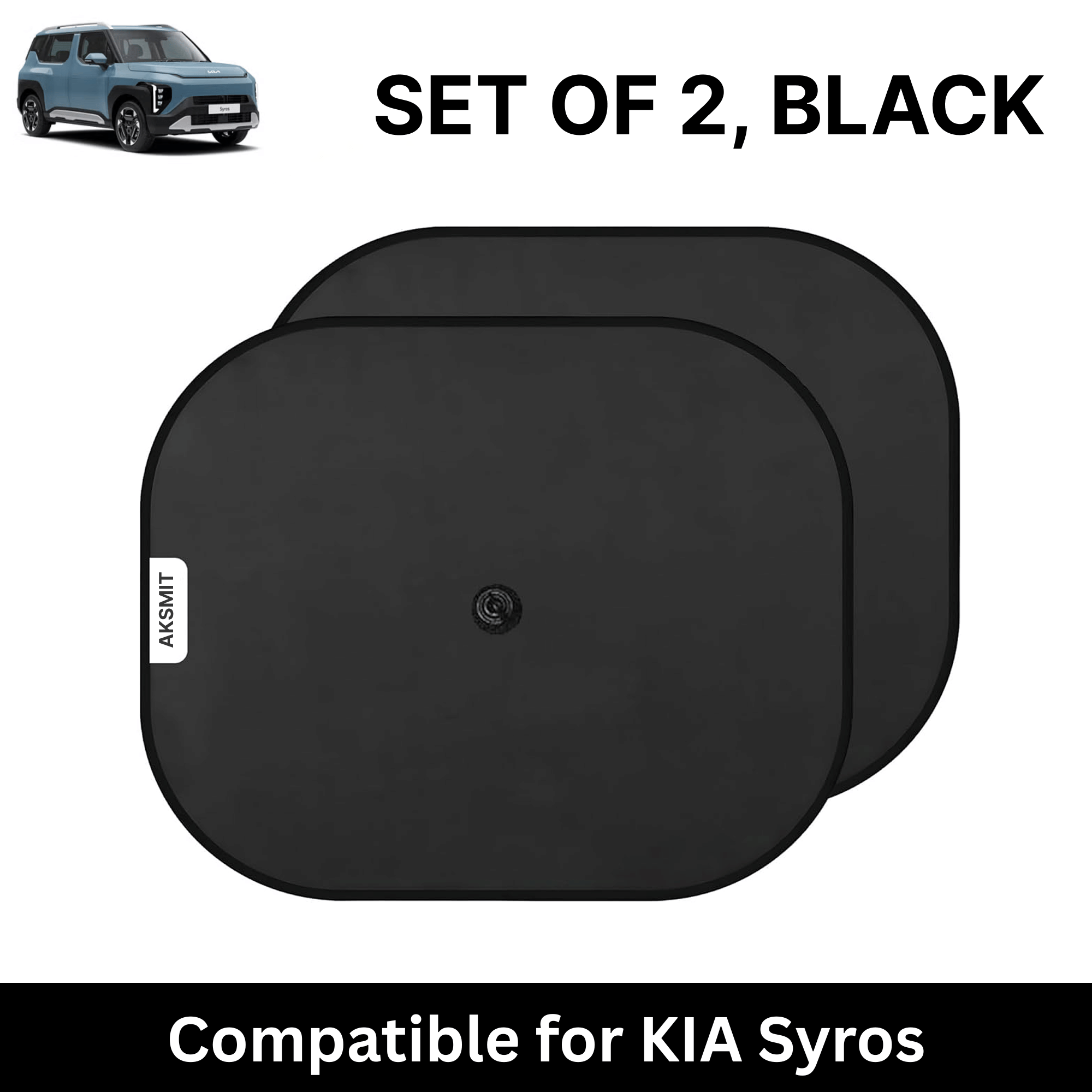 Car Sun Shade for Side Windows (Black, Set of 2) with vaccum Suction Cups for KIA Syros Car Sun Shade for Side Windows (Black, Set of 2) with vaccum Suction Cups for KIA Syros