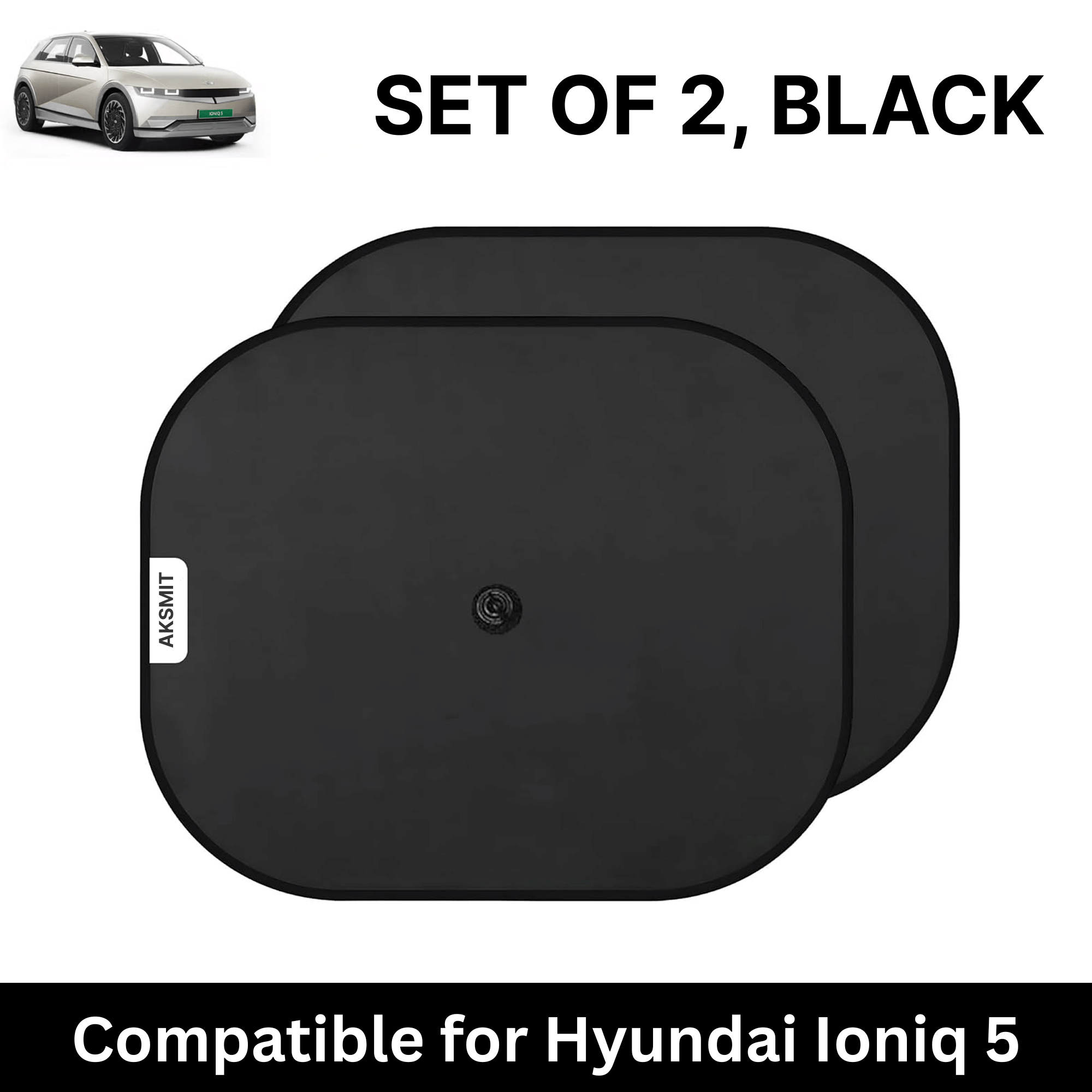     			Car Sun Shade for Side Windows (Black, Set of 2) with vaccum Suction Cups for Hyundai Ioniq 5