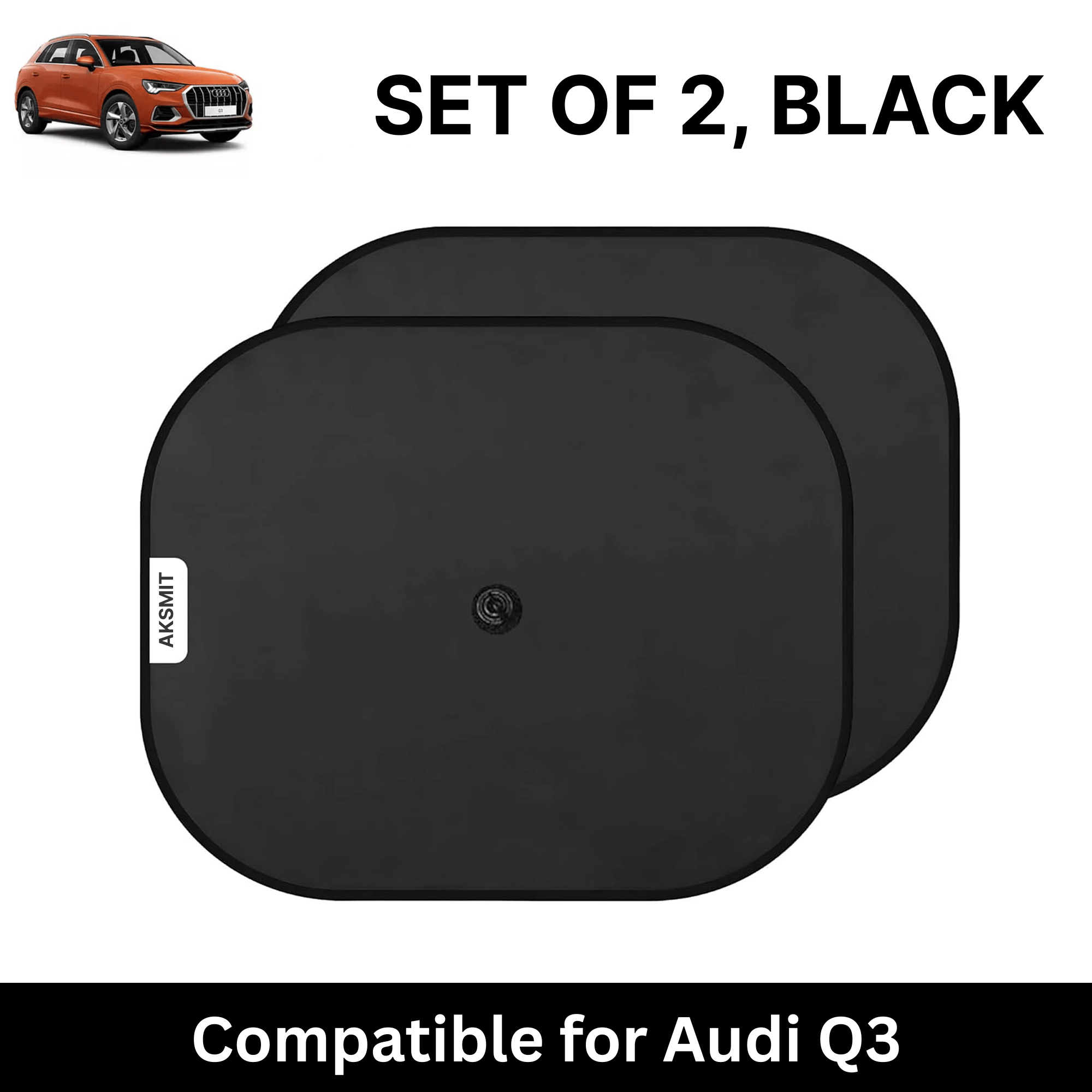Car Sun Shade for Side Windows (Black, Set of 2) with vaccum Suction Cups for Audi Q3 Car Sun Shade for Side Windows (Black, Set of 2) with vaccum Suction Cups for Audi Q3