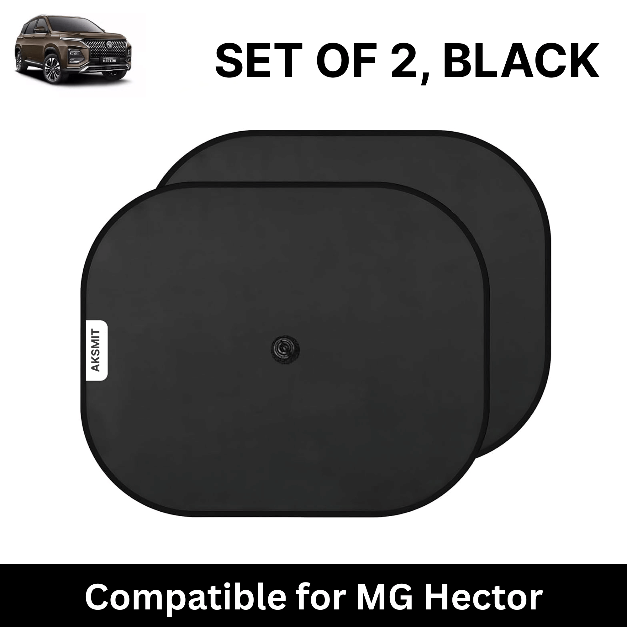 Car Sun Shade for Side Windows (Black, Set of 2) with vaccum Suction Cups for MG Hector Car Sun Shade for Side Windows (Black, Set of 2) with vaccum Suction Cups for MG Hector