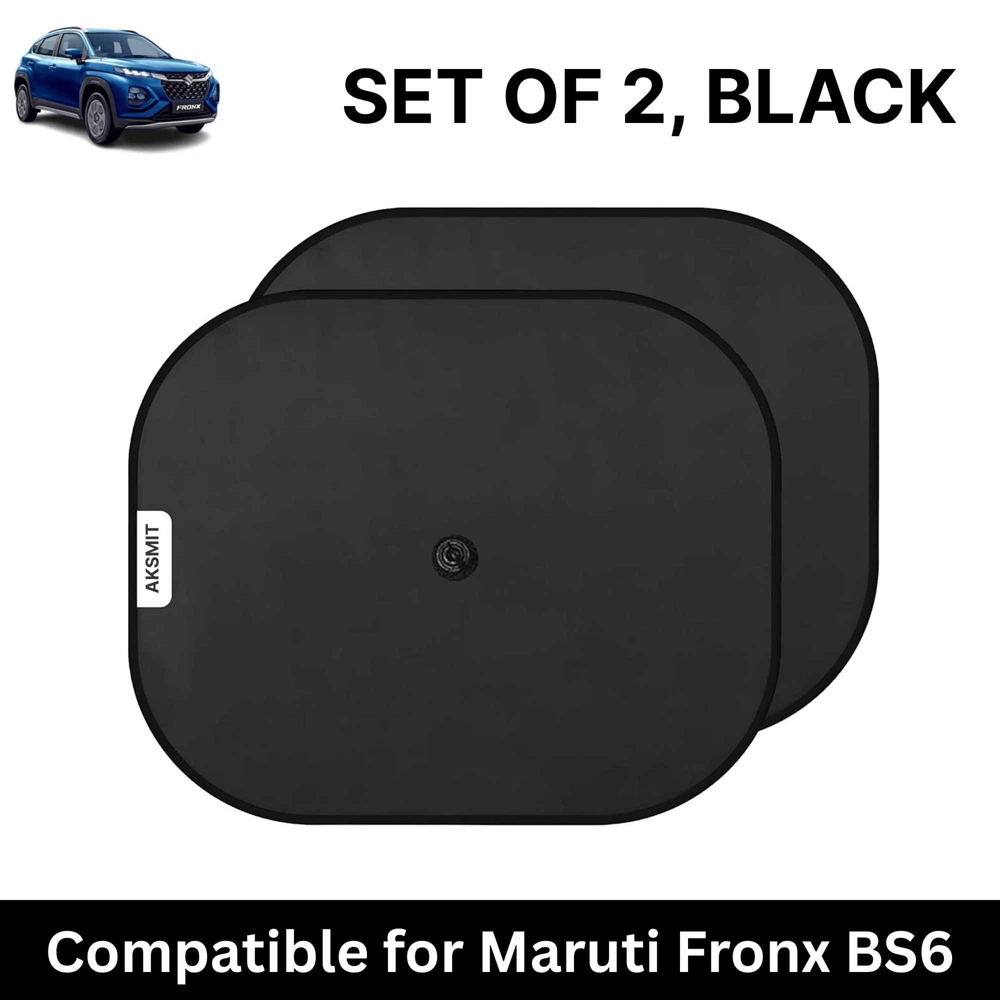 Car Sun Shade for Side Windows (Black, Set of 2) with vaccum Suction Cups for Maruti Fronx Car Sun Shade for Side Windows (Black, Set of 2) with vaccum Suction Cups for Maruti Fronx