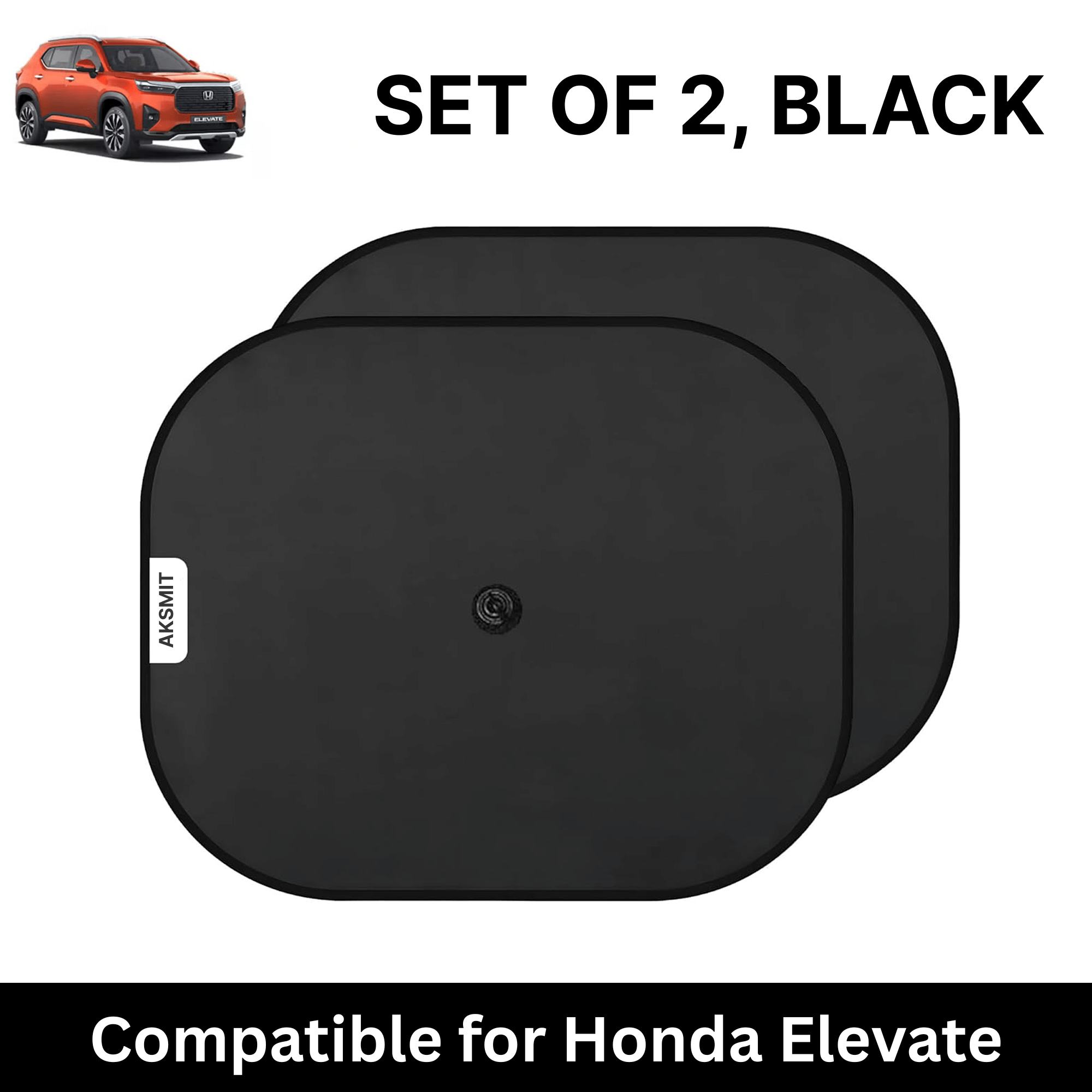     			Car Sun Shade for Side Windows (Black, Set of 2) with vaccum Suction Cups for Honda Elevate