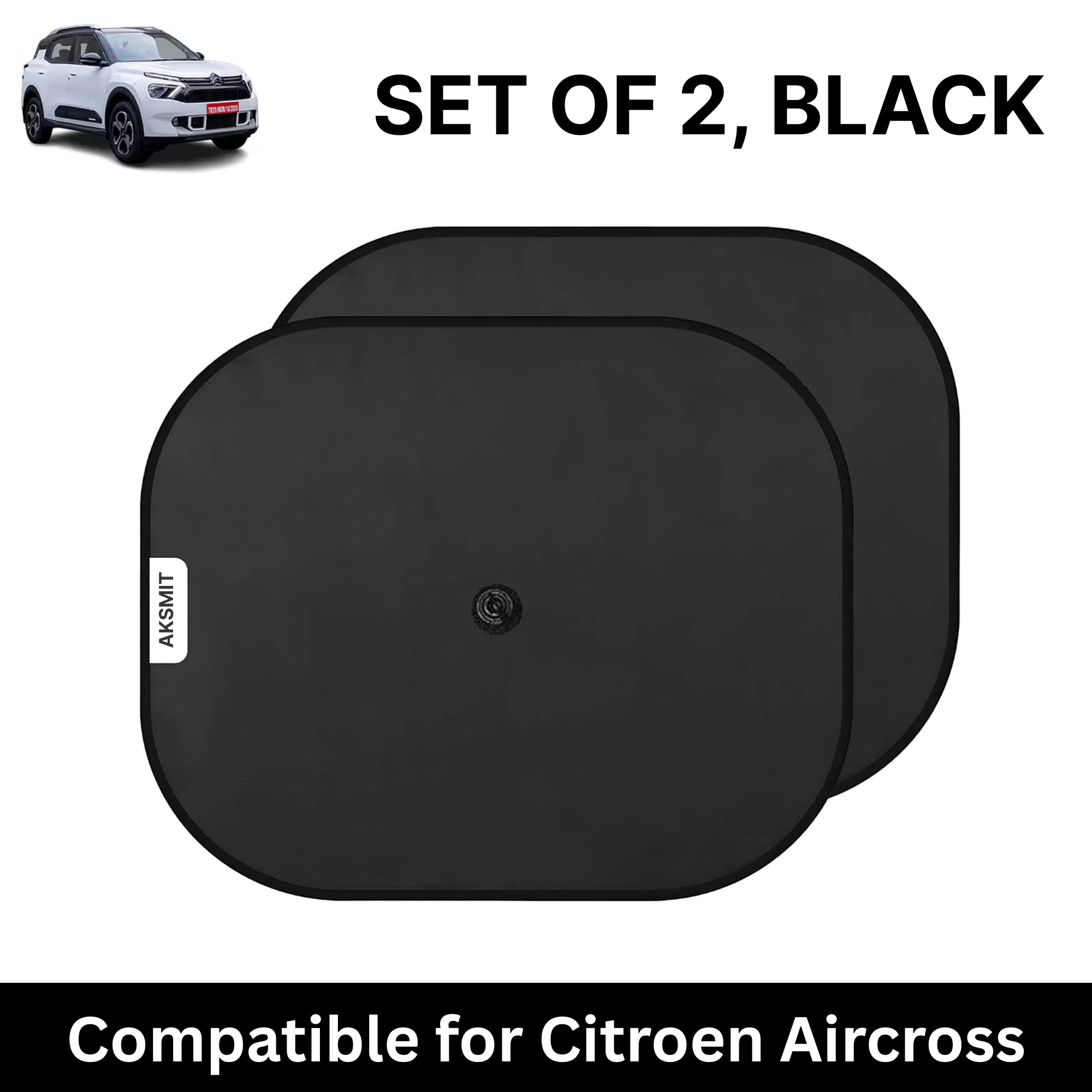 Car Sun Shade for Side Windows (Black, Set of 2) with vaccum Suction Cups for Citroen Aircross Car Sun Shade for Side Windows (Black, Set of 2) with vaccum Suction Cups for Citroen Aircross