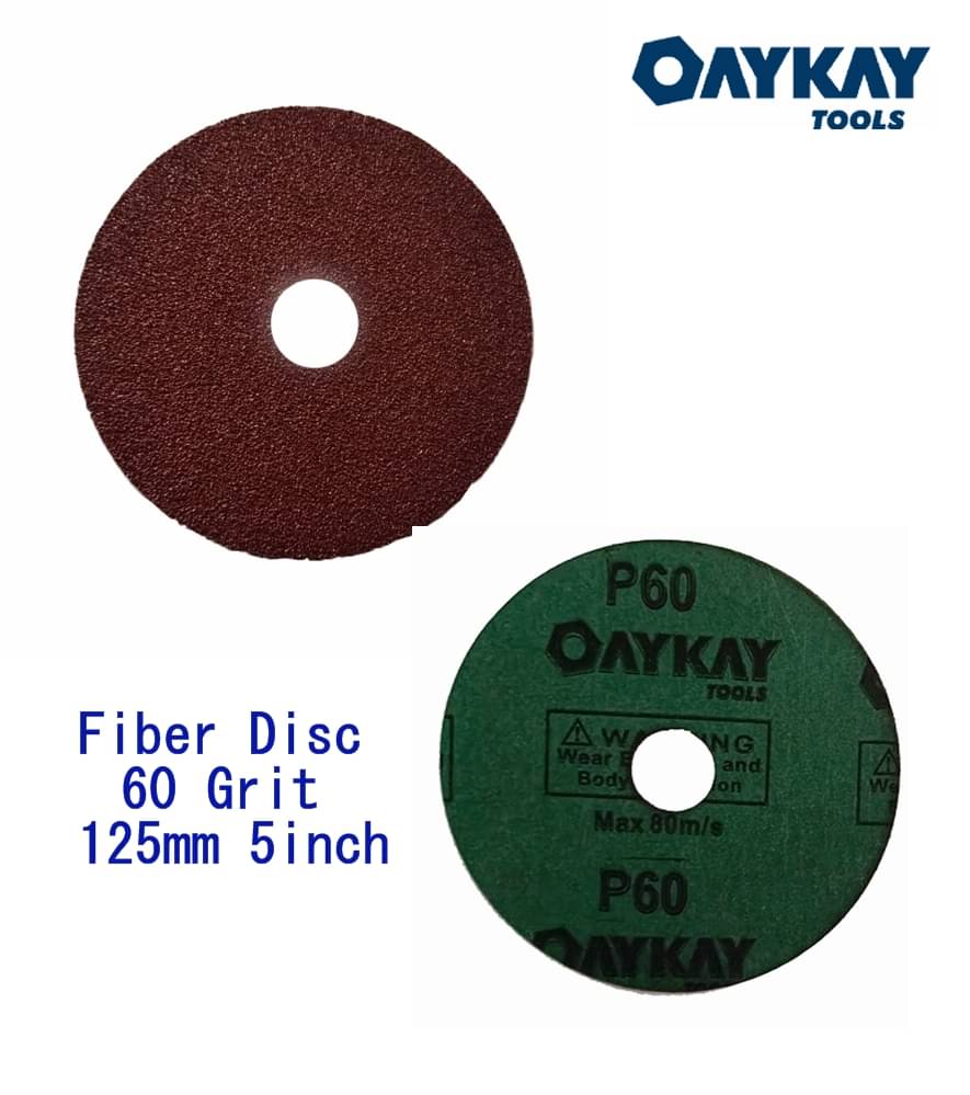     			Fiber Disc Professional Quality 125mm 5 inch 60 Grit 10 pcs set Oaykay Tools