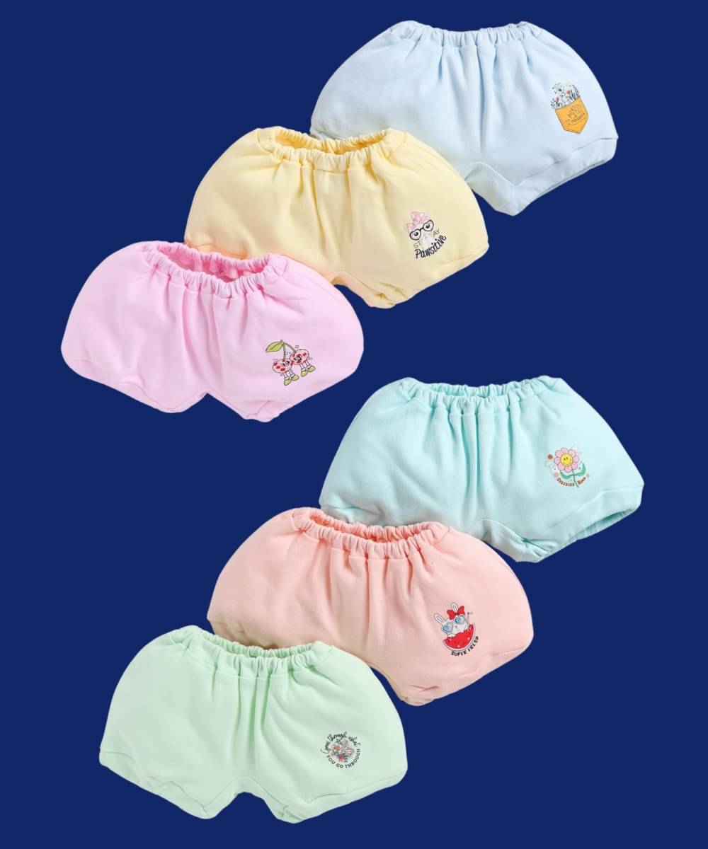     			Funny Bear Pack of 6 Cotton Bloomers For Baby Girls ( Multicolor )