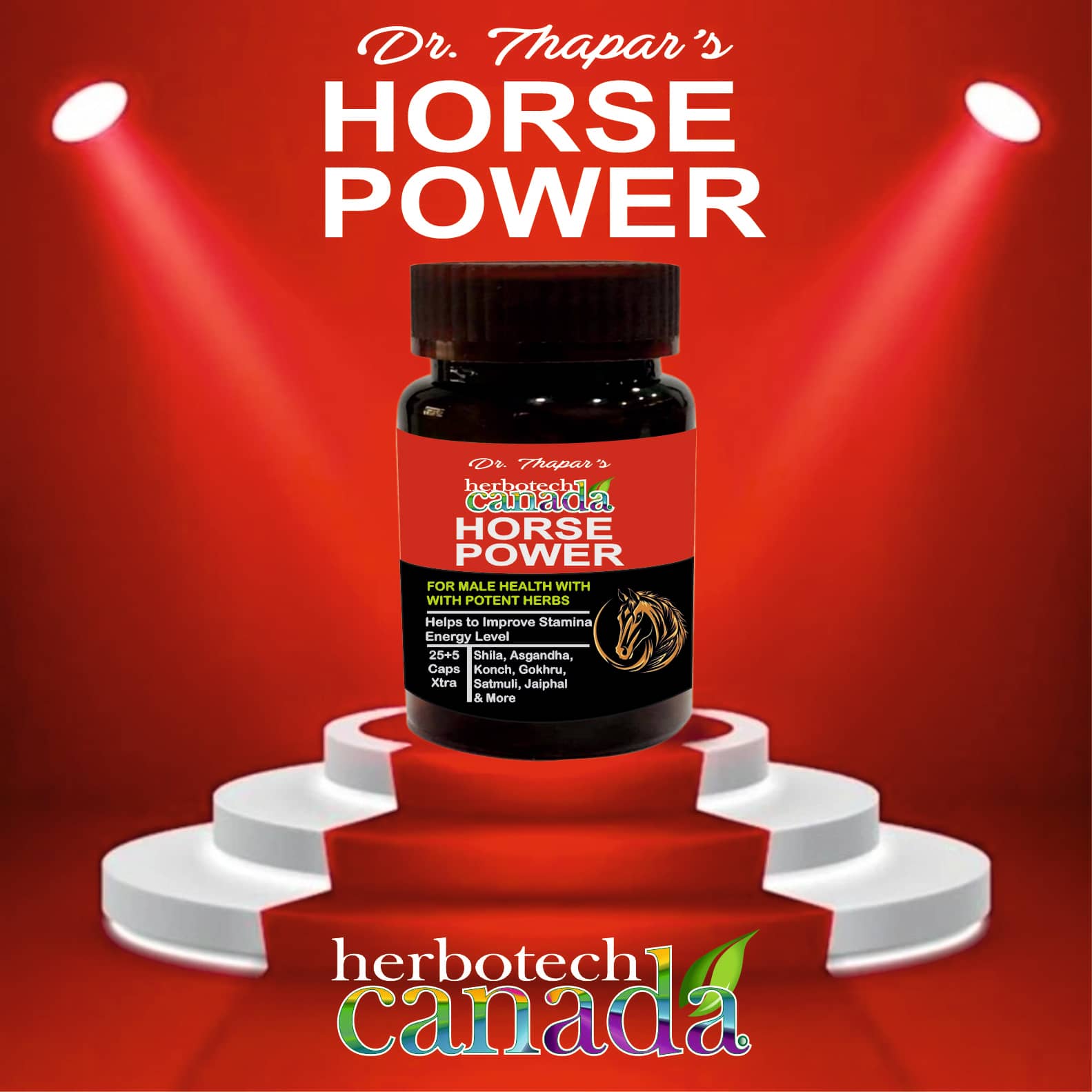 Herbotech Canada Horse Power For Stamina & Strength Capsules 25+5 Xtra