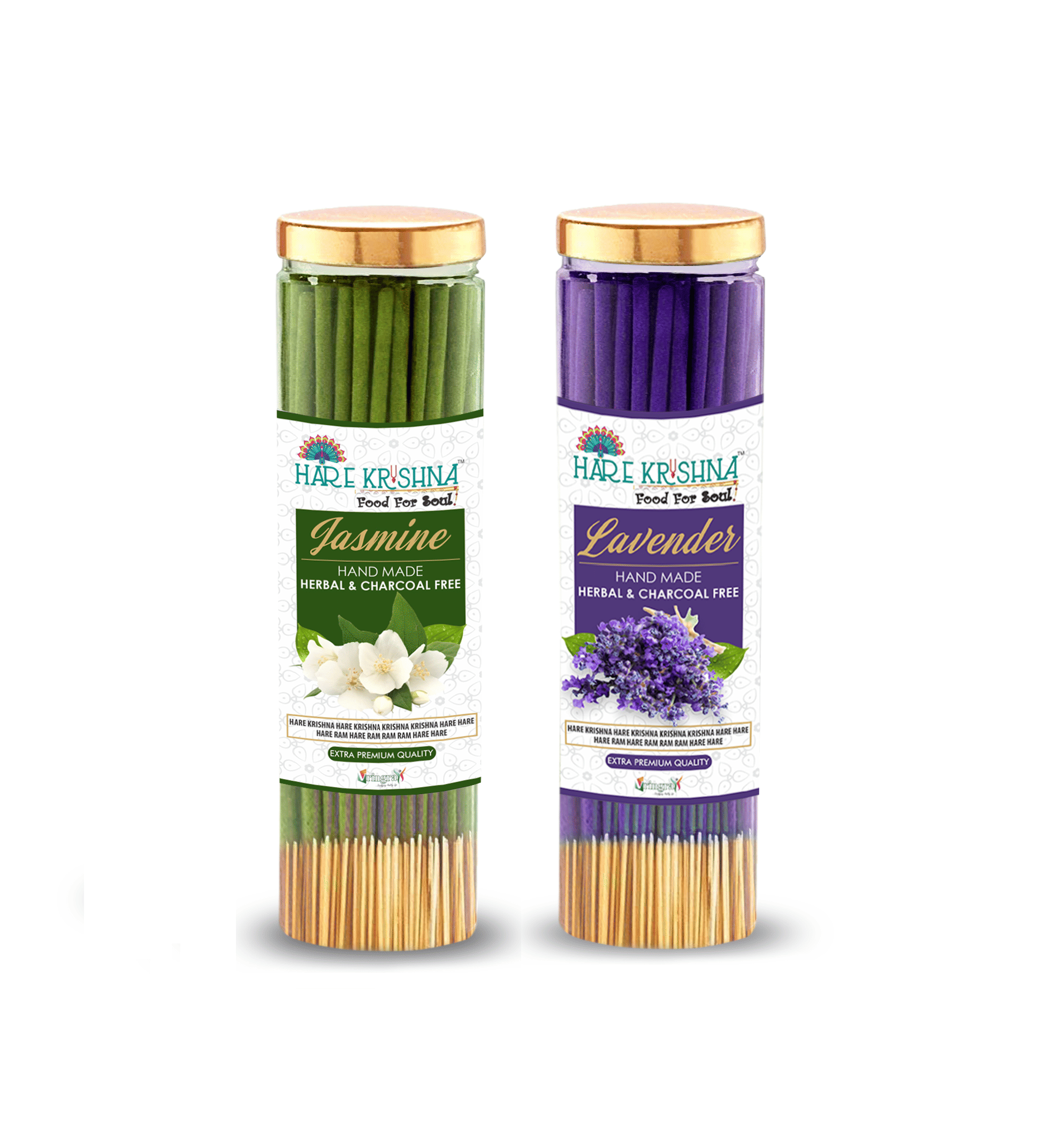     			Hare Krishna Incense Stick Lavender,Jasmine 200 gm ( Pack of 1 )