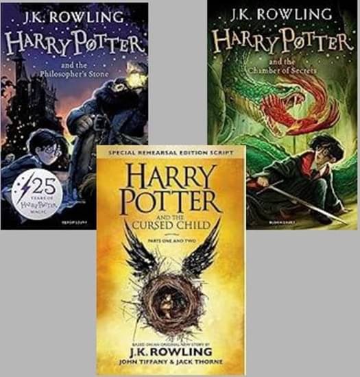 Harry Potter And The Cursed Child + Harry Potter and the Philosopher's Stone + Harry Potter and the Chamber of Secrets Harry Potter And The Cursed Child + Harry Potter and the Philosopher's Stone + Harry Potter and the Chamber of Secrets