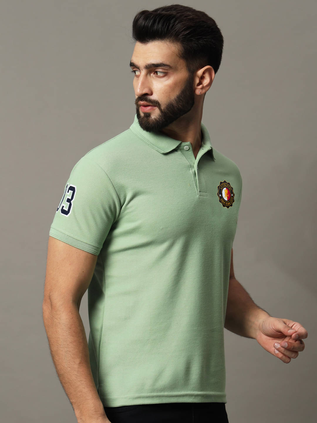 Hushbucks Men Cotton Blend Regular Fit Solid Polo T Shirt ( Sea Green ) Hushbucks Men Cotton Blend Regular Fit Solid Polo T Shirt ( Sea Green )