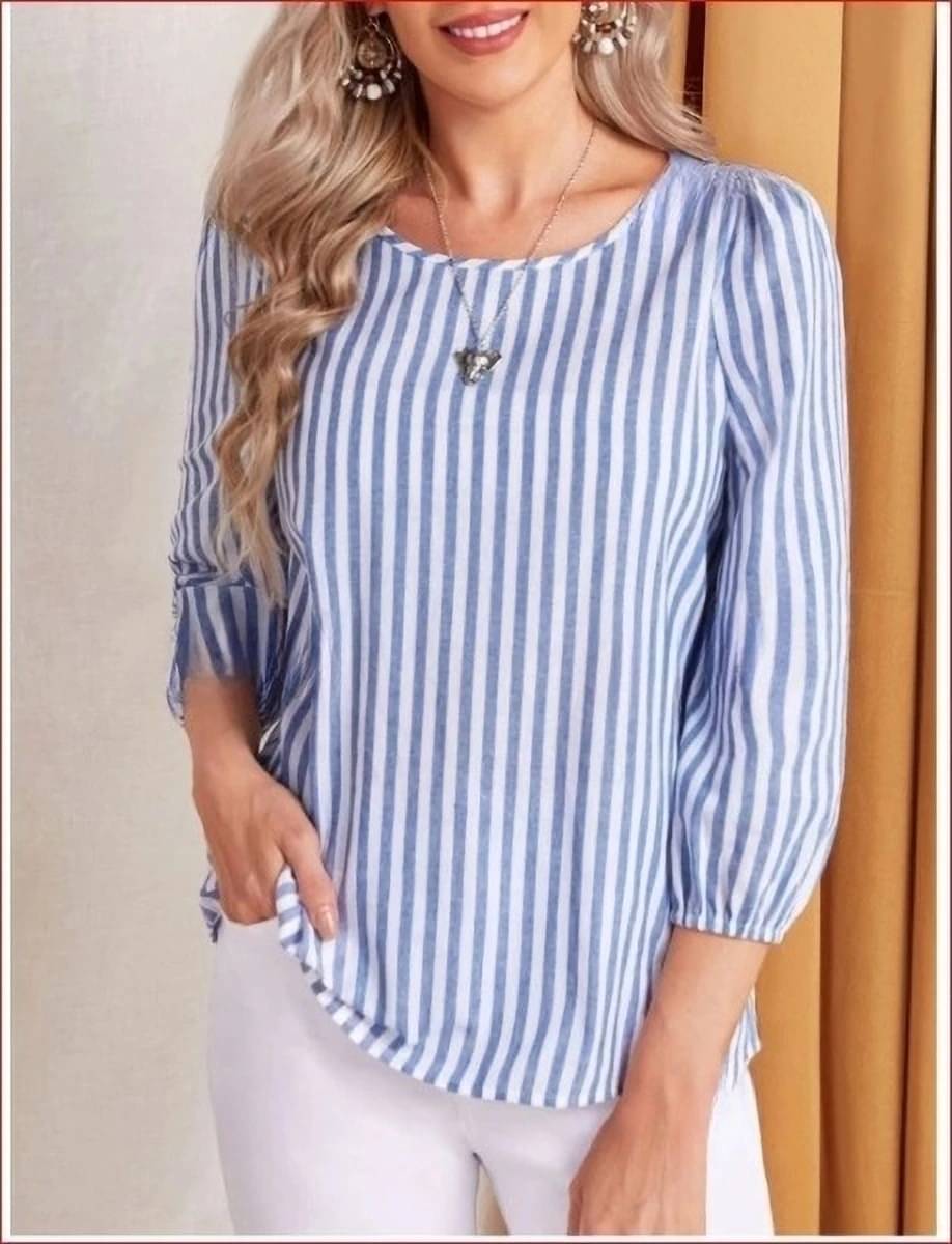 INNAYARA DIVIRTA Women's Cotton Blend Regular Top ( Light Blue ) INNAYARA DIVIRTA Women's Cotton Blend Regular Top ( Light Blue )