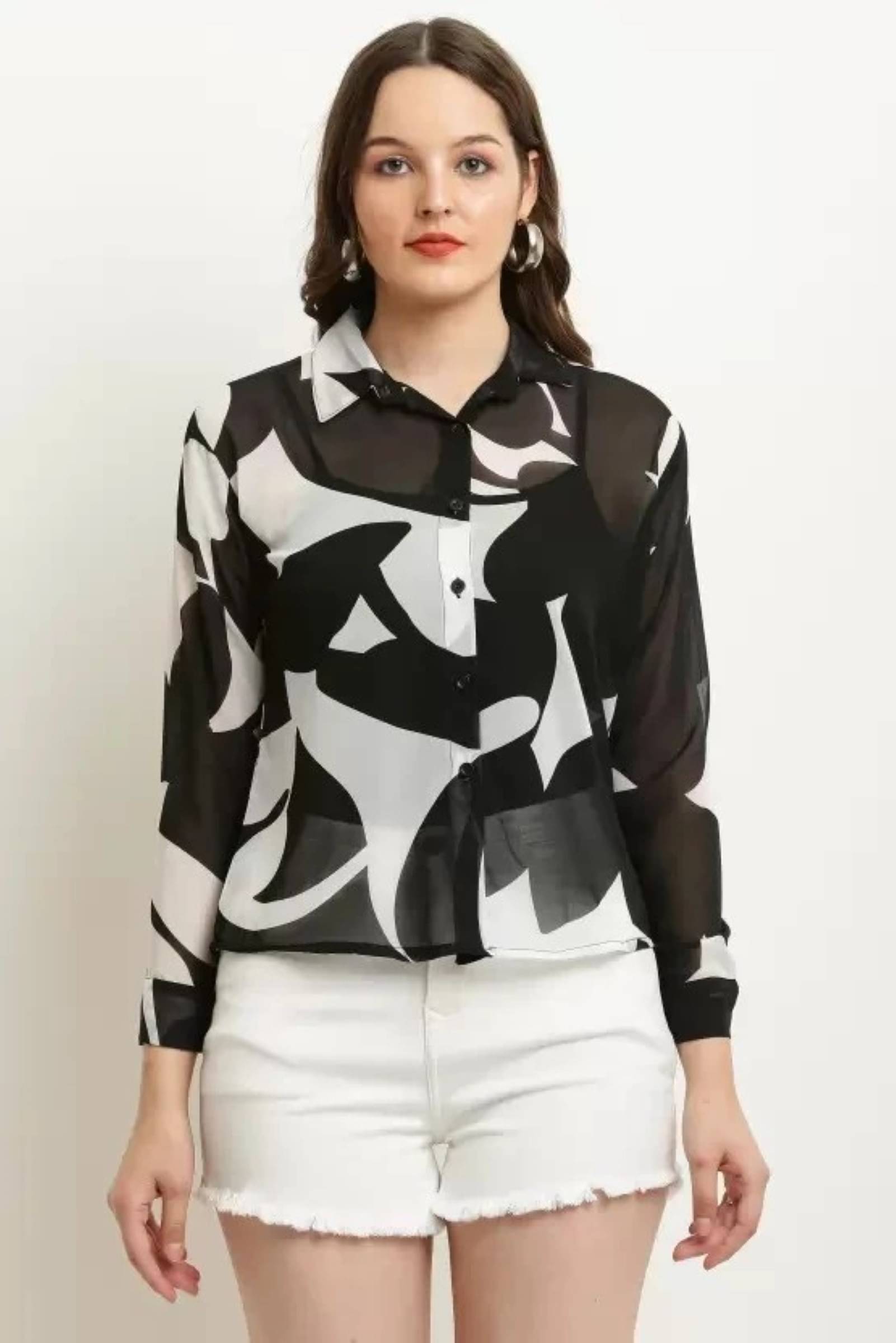INNAYARA DIVIRTA Women's Georgette Regular Top ( Black ) INNAYARA DIVIRTA Women's Georgette Regular Top ( Black )