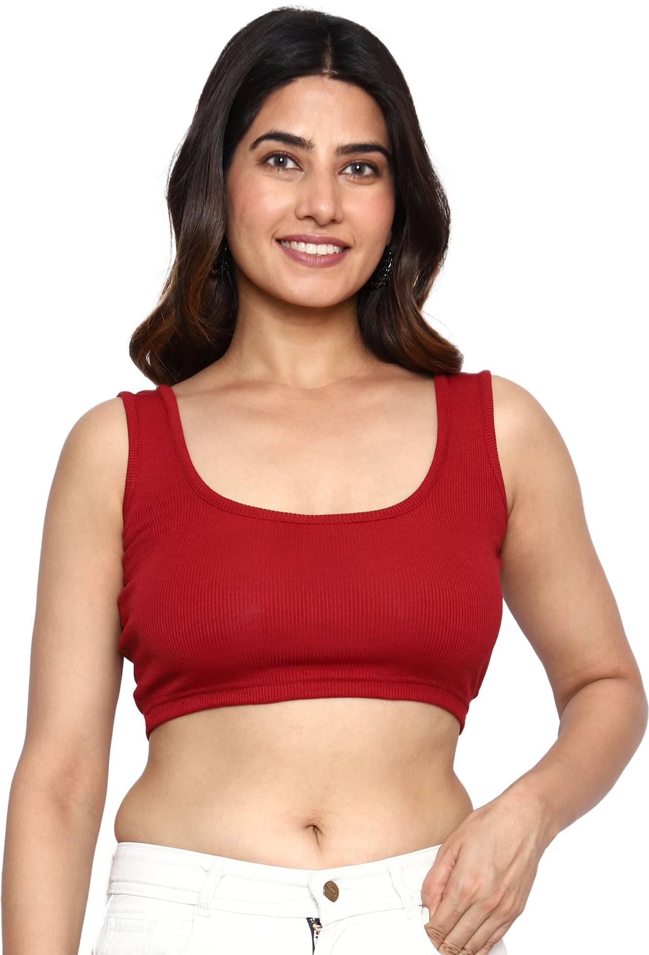 INNAYARA DIVIRTA Women's Hosiery Tank Top ( Maroon ) INNAYARA DIVIRTA Women's Hosiery Tank Top ( Maroon )