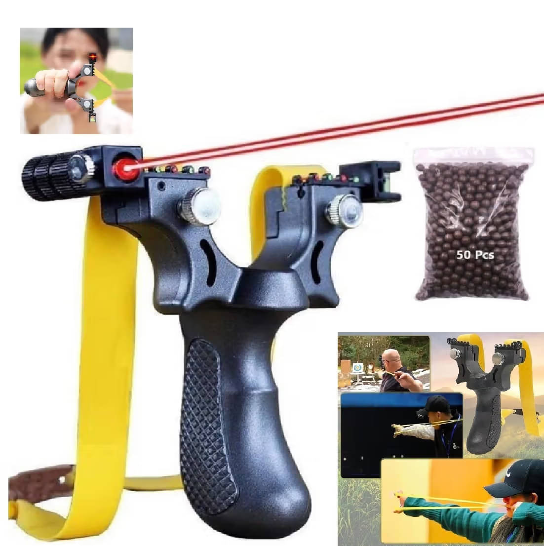     			Kadio Sling Shot Catapult for Adults Beginner Youth for Outdoor Games, Recreational, Fishing and Fitness Toy Set Climbing Rope Slingshot with Handle for Hiking, Camping, Rock Climbing, Stand Up