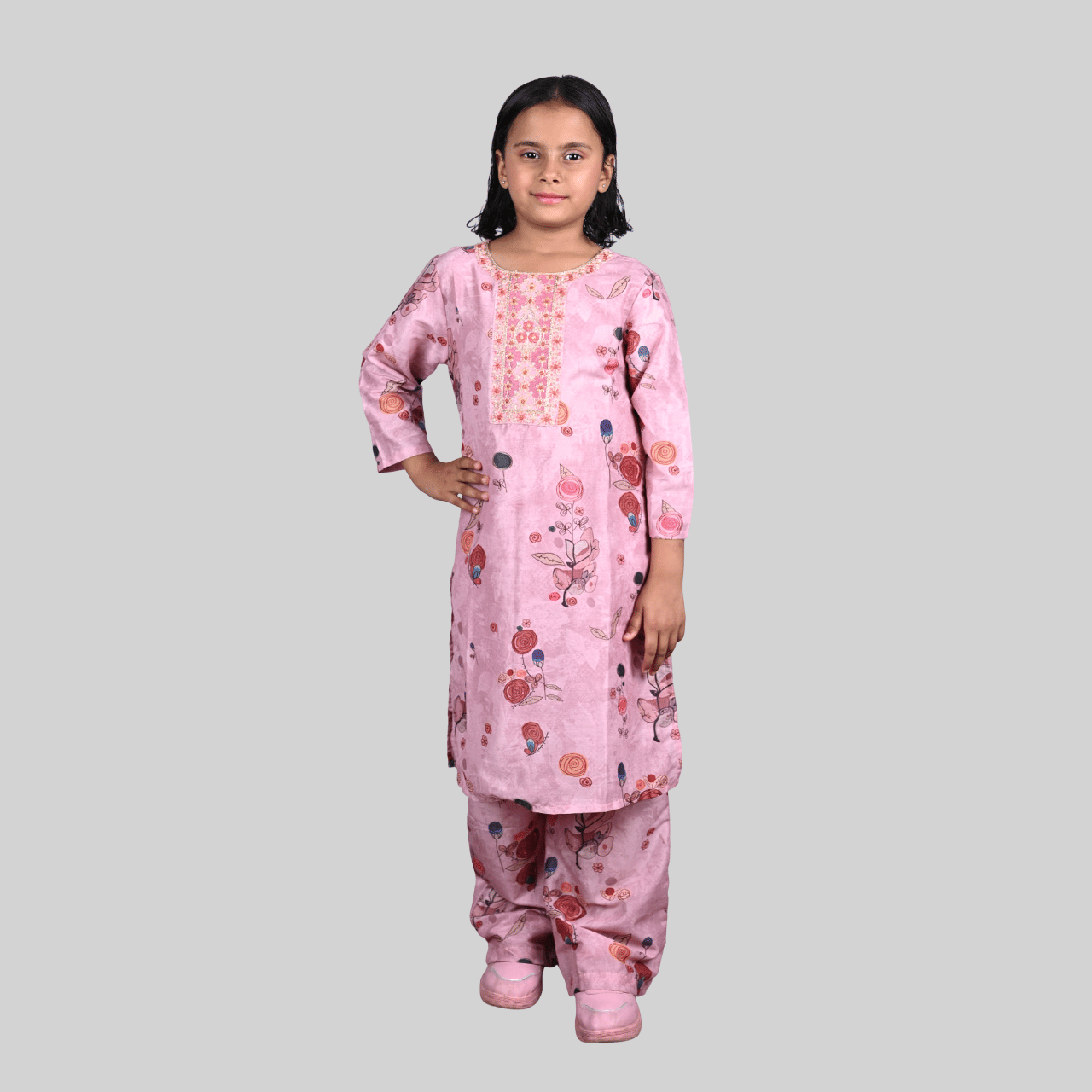 Kidzee Kingdom Pack of 1 Girls Cotton Shirt & Palazzo ( Pink )     			Kidzee Kingdom Pack of 1 Girls Cotton Shirt & Palazzo ( Pink )