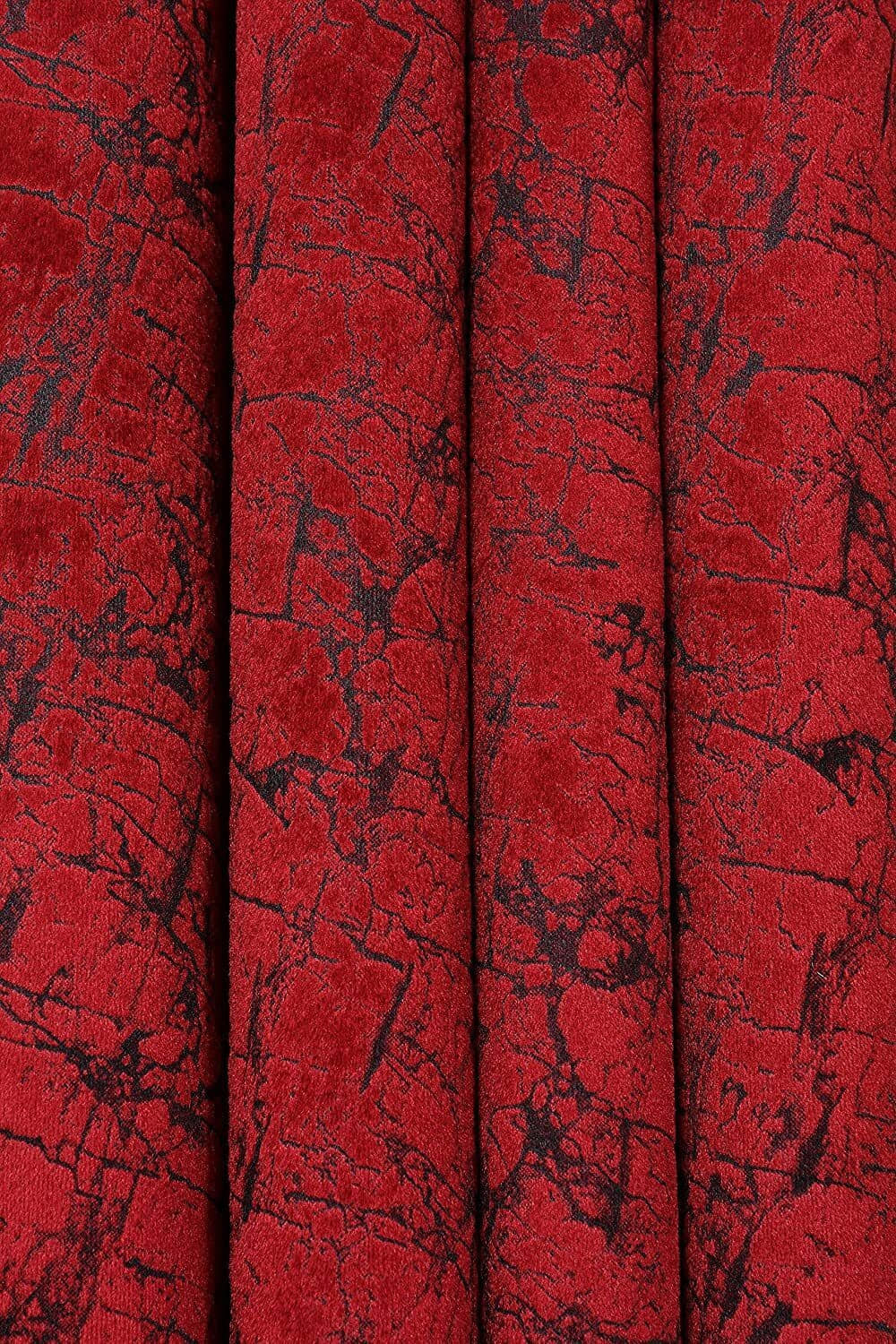 Kraftiq Homes Abstract Room Darkening Eyelet Curtain 5 ft ( Pack of 1 ) - Maroon