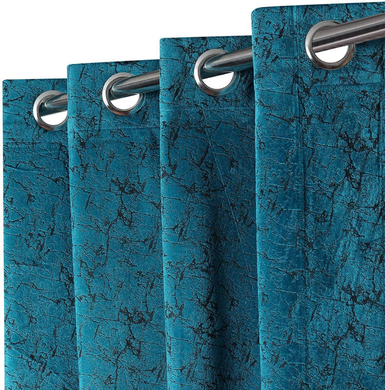 Kraftiq Homes Abstract Room Darkening Eyelet Curtain 5 ft ( Pack of 1 ) - Blue