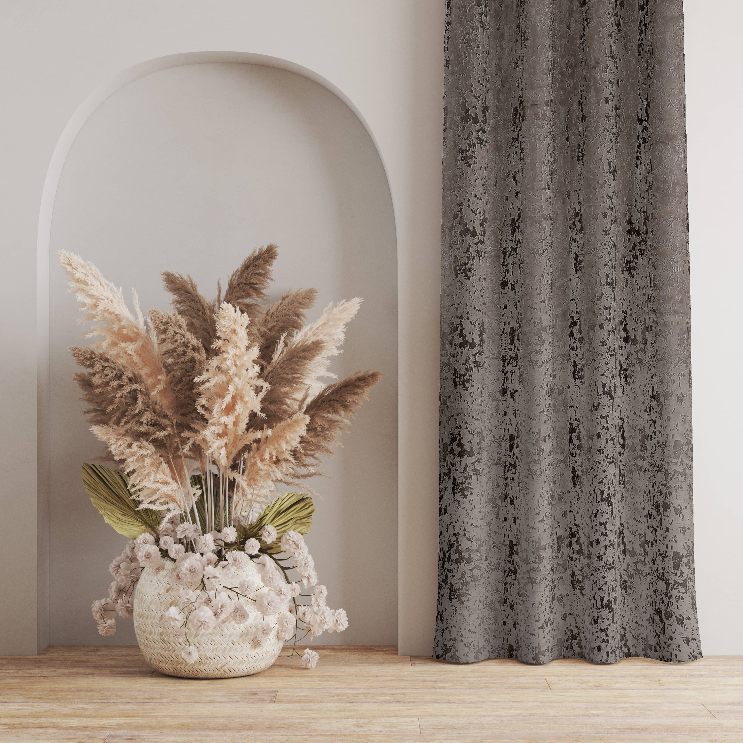 Kraftiq Homes Embroidered Room Darkening Eyelet Curtain 9 ft ( Pack of 1 ) - Grey     			Kraftiq Homes Embroidered Room Darkening Eyelet Curtain 9 ft ( Pack of 1 ) - Grey