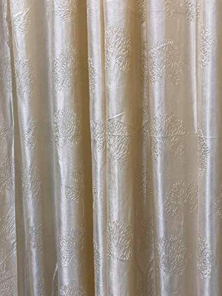 Kraftiq Homes Embroidered Semi-Transparent Eyelet Curtain 9 ft ( Pack of 1 ) - White