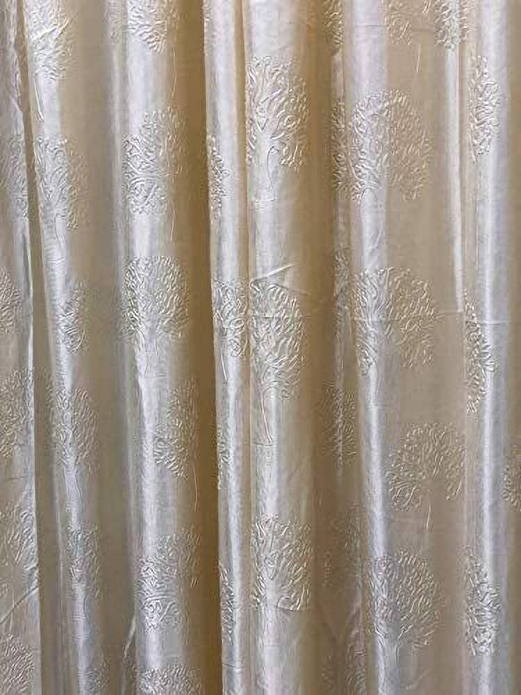Kraftiq Homes Embroidered Semi-Transparent Eyelet Curtain 9 ft ( Pack of 1 ) - White