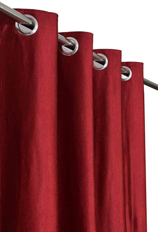 Kraftiq Homes Solid Semi-Transparent Eyelet Curtain 5 ft ( Pack of 1 ) - Maroon