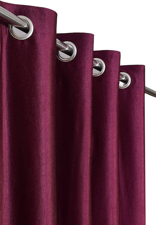 Kraftiq Homes Solid Semi-Transparent Eyelet Curtain 5 ft ( Pack of 1 ) - Purple