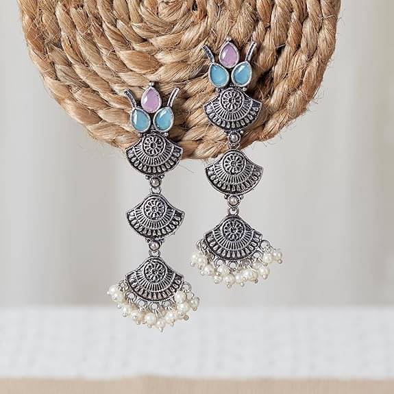     			Opus Gems Multicolor Drop Earrings ( Pack of 1 )