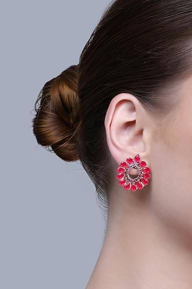     			Opus Gems Red Stud Earrings ( Pack of 1 )