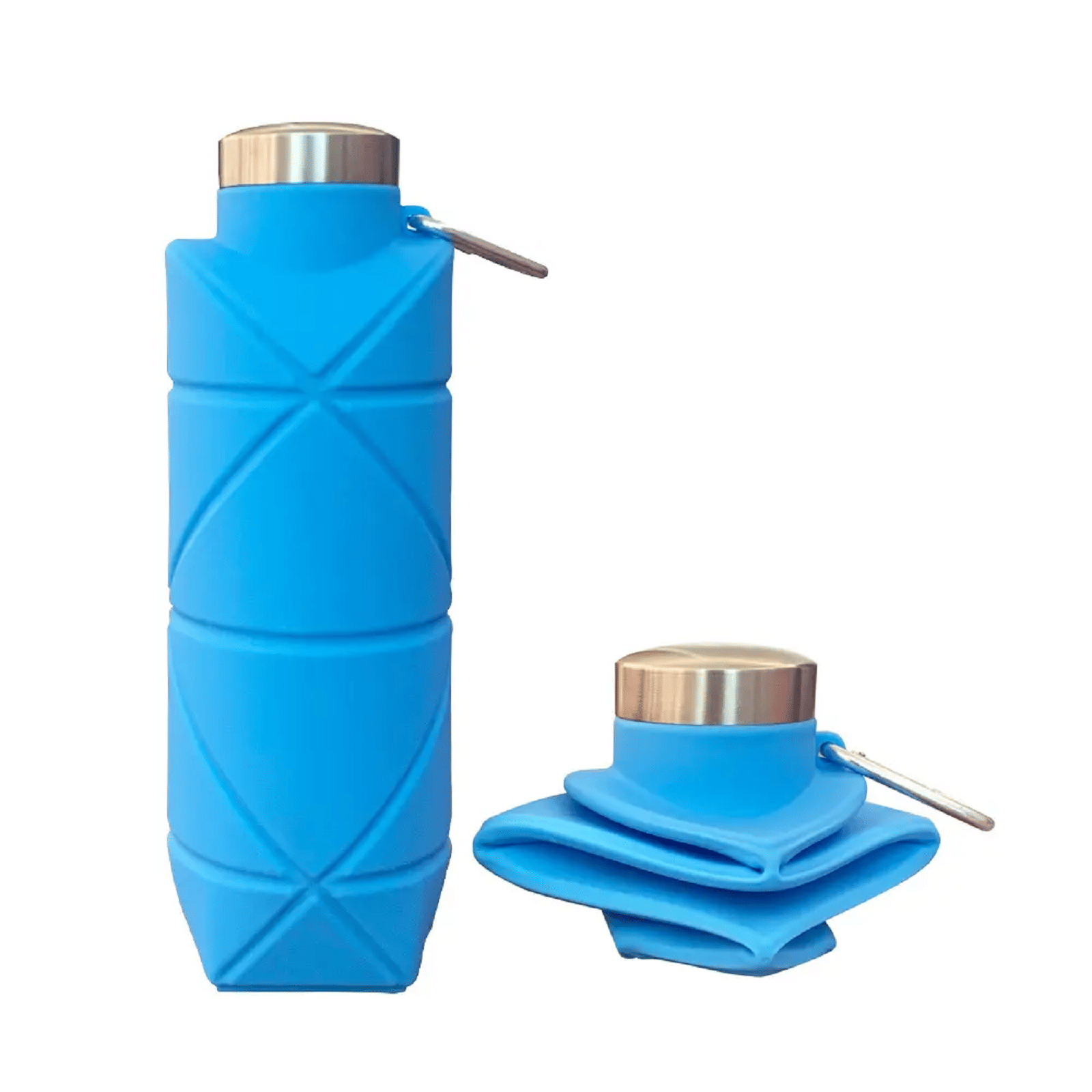     			Shopeleven Portable Folding Drinking Water bottle Blue Silicone Water Bottle 700 mL ( Set of 1 )