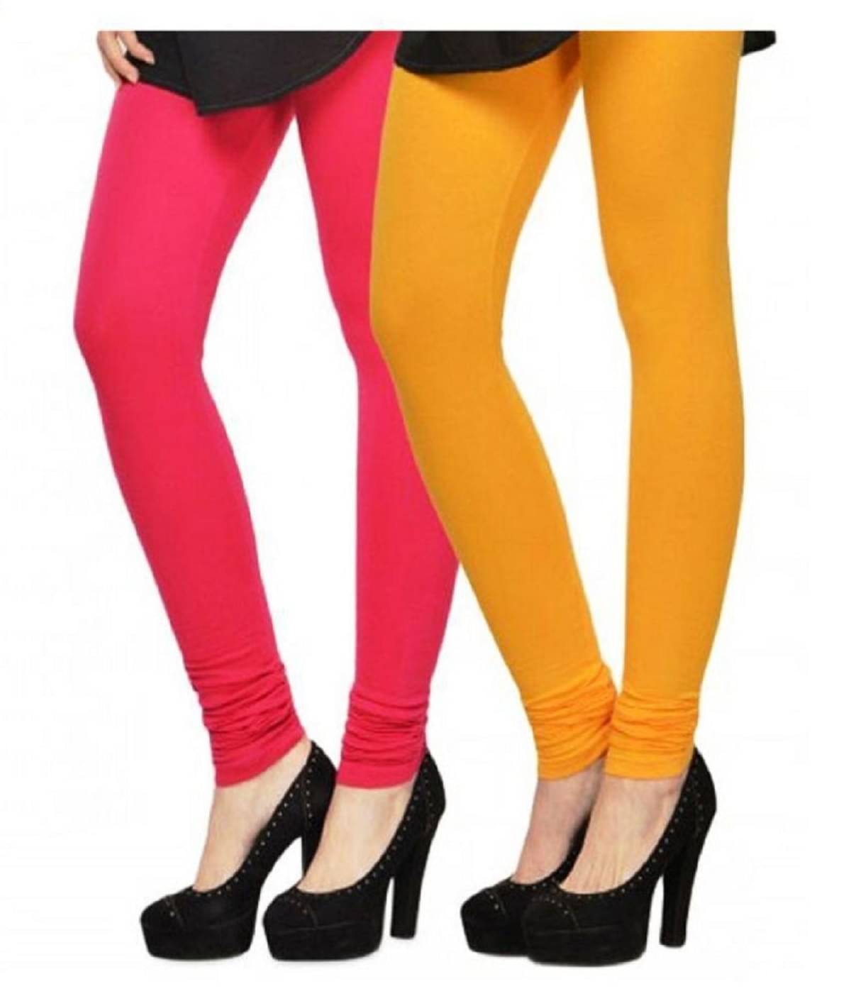     			VANIRIDDH Pack of 2 Cotton Women's Leggings ( Red,Yellow )