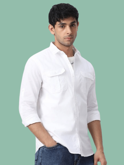 VENIZ WESTERN WEAR Cotton Blend Regular Fit Solids Full Sleeves Men's Casual Shirt - White ( Pack of 1 ) VENIZ WESTERN WEAR Cotton Blend Regular Fit Solids Full Sleeves Men's Casual Shirt - White ( Pack of 1 )
