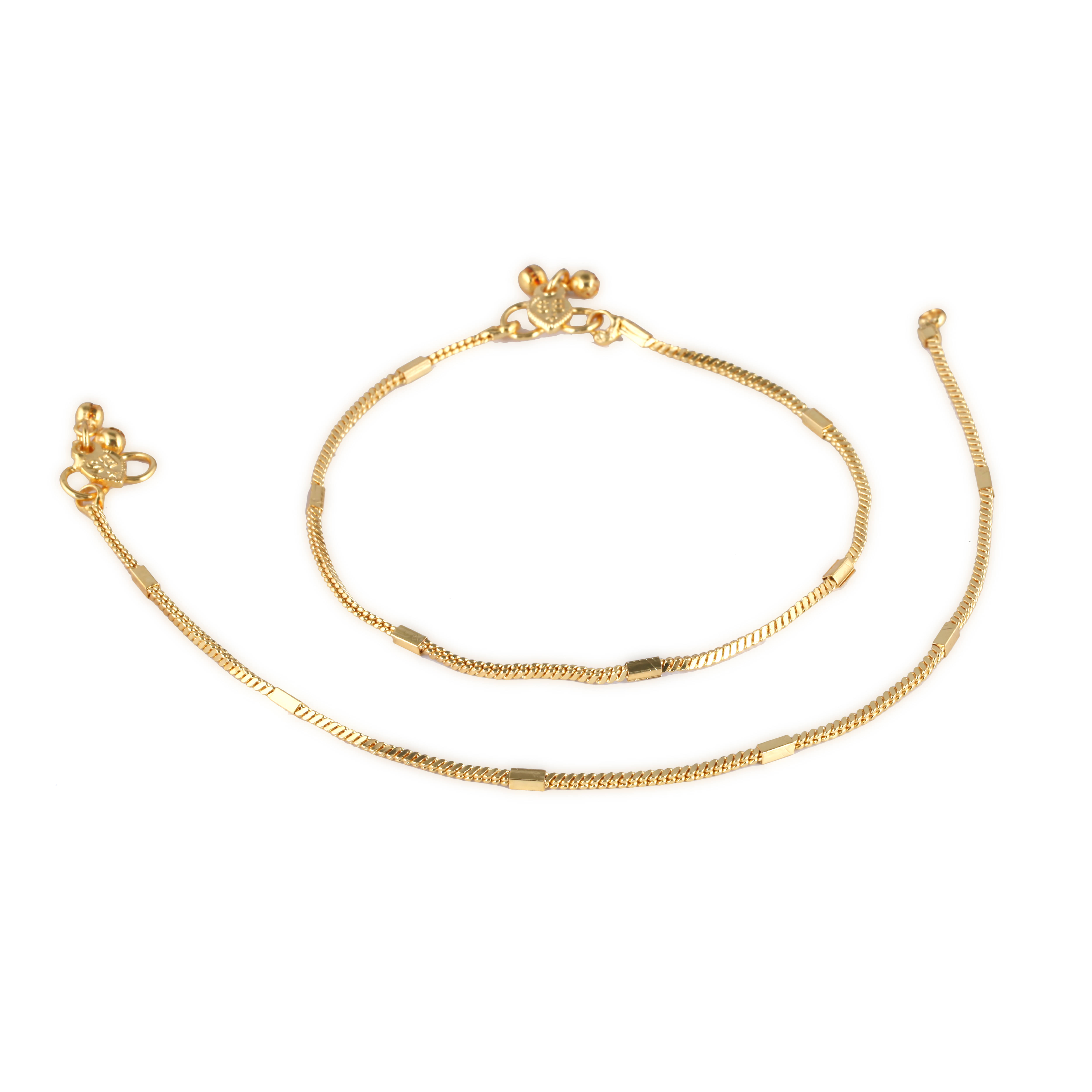 Vighnaharta Gold Anklets ( Pack of 2 ) Vighnaharta Gold Anklets ( Pack of 2 )