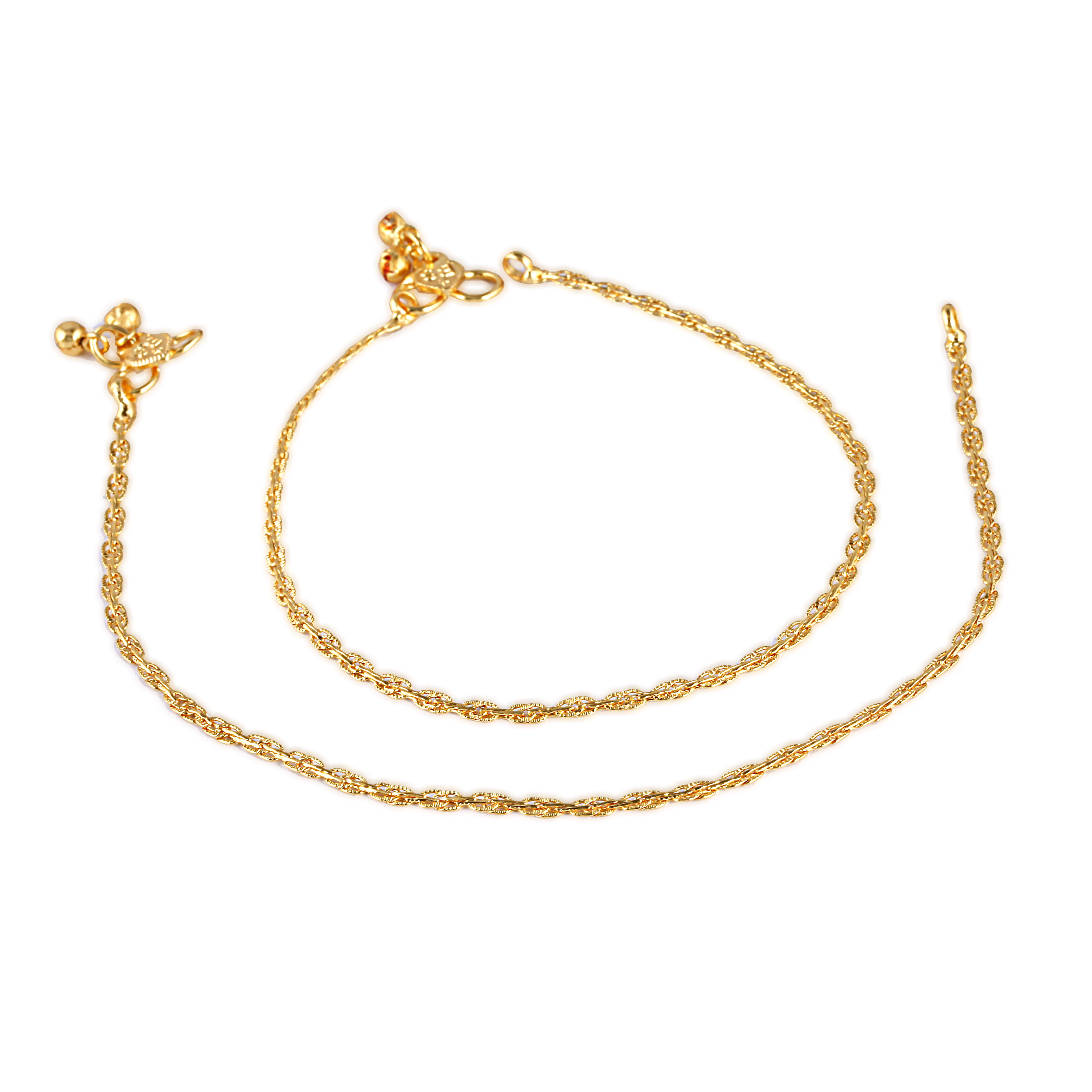 Vighnaharta Gold Anklets ( Pack of 2 ) Vighnaharta Gold Anklets ( Pack of 2 )