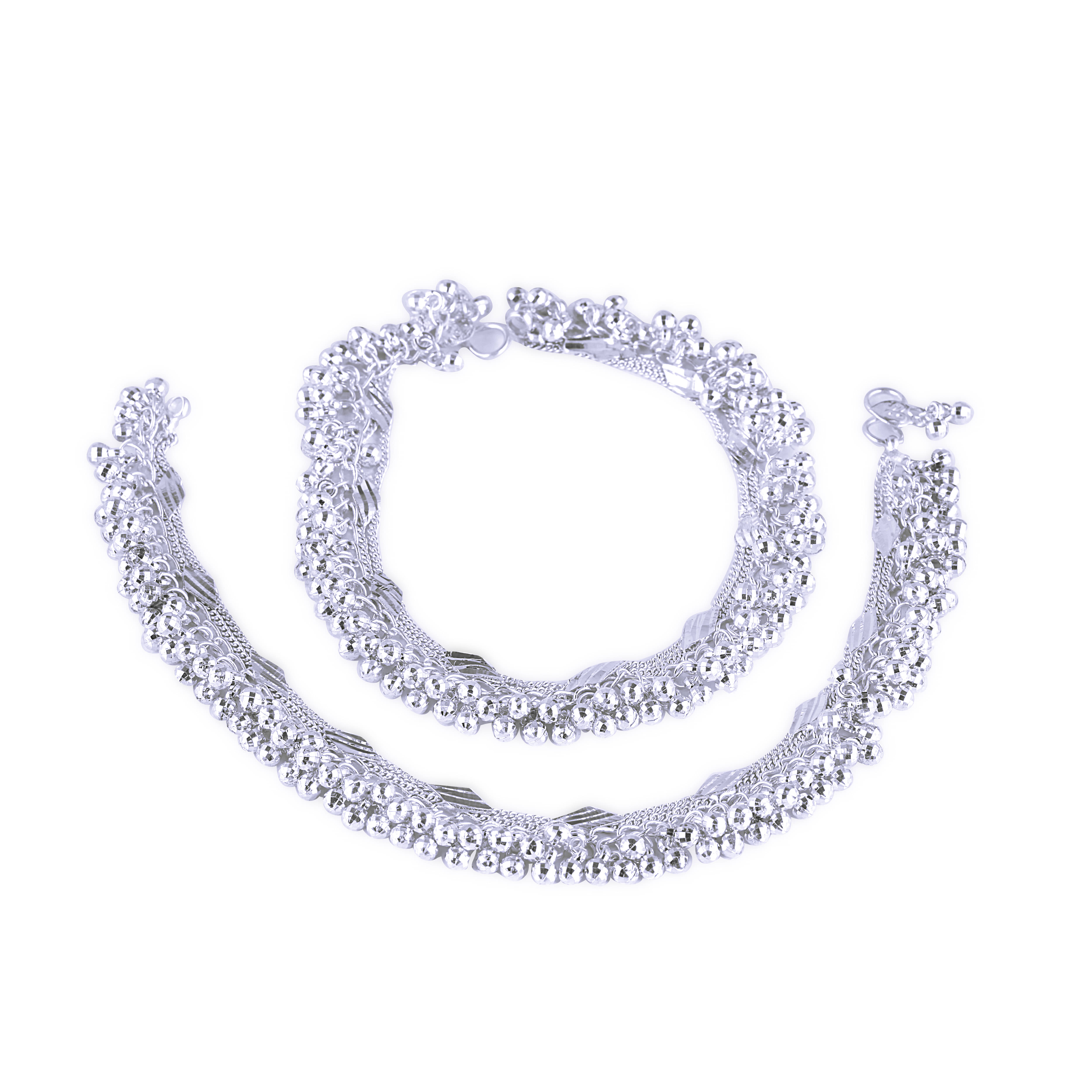 Vighnaharta Silver Anklets ( Pack of 2 ) Vighnaharta Silver Anklets ( Pack of 2 )