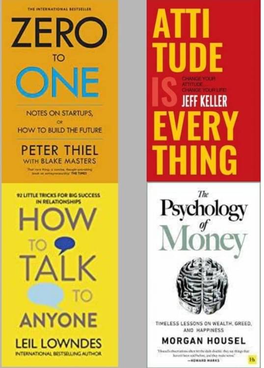     			Zero To One + Attitude Is Everything + How To Talk Anyone + The Psychology of Money