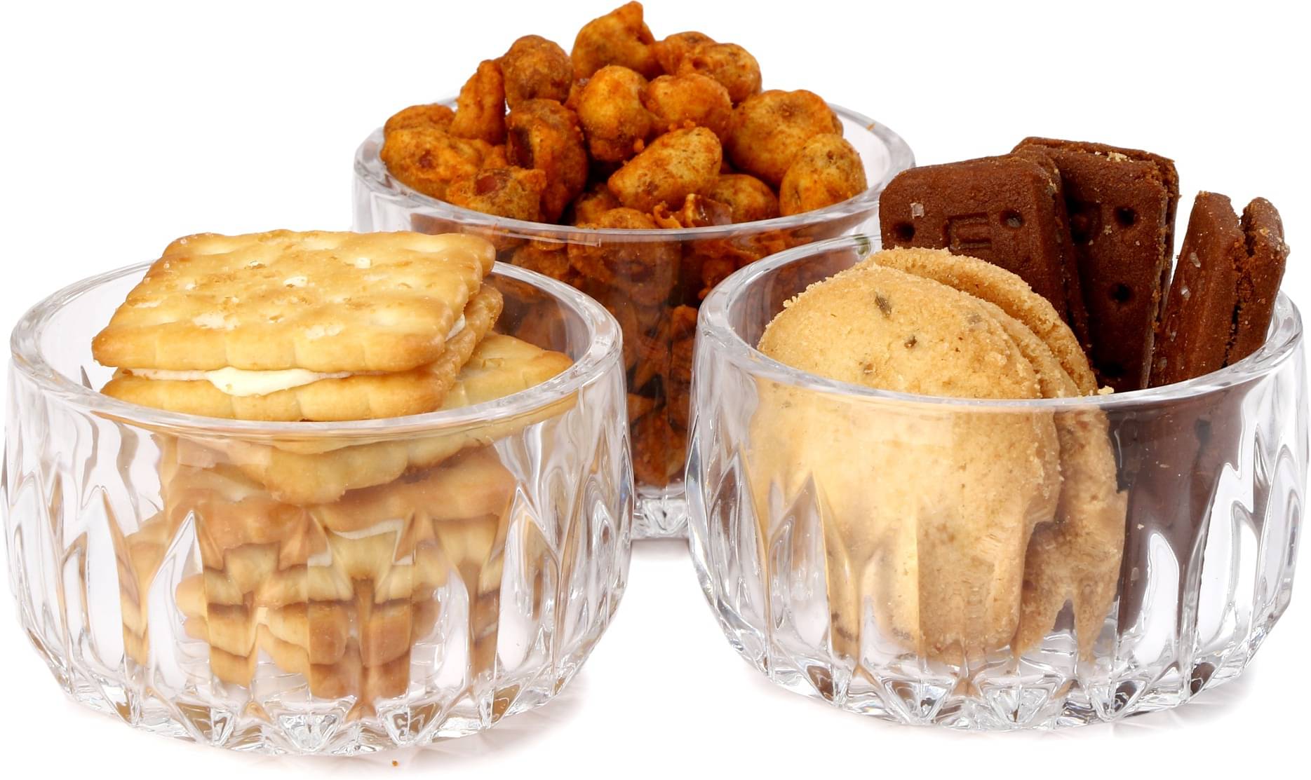 AFAST Vegetable Bowl Glass Embossed Snacks Bowl 11.5 cm ( Set of 3 ) Transparent AFAST Vegetable Bowl Glass Embossed Snacks Bowl 11.5 cm ( Set of 3 ) Transparent