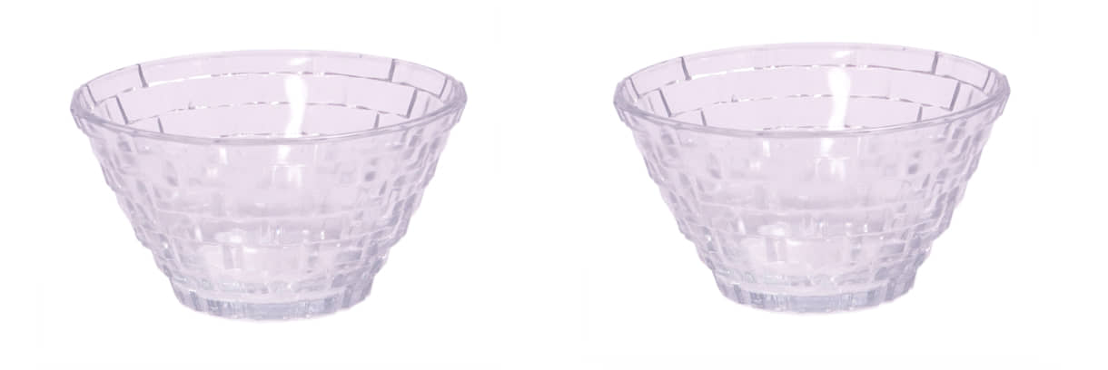 AFAST Vegetable Bowl Glass Serving Bowl 9.5 cm ( Set of 2 ) Transparent