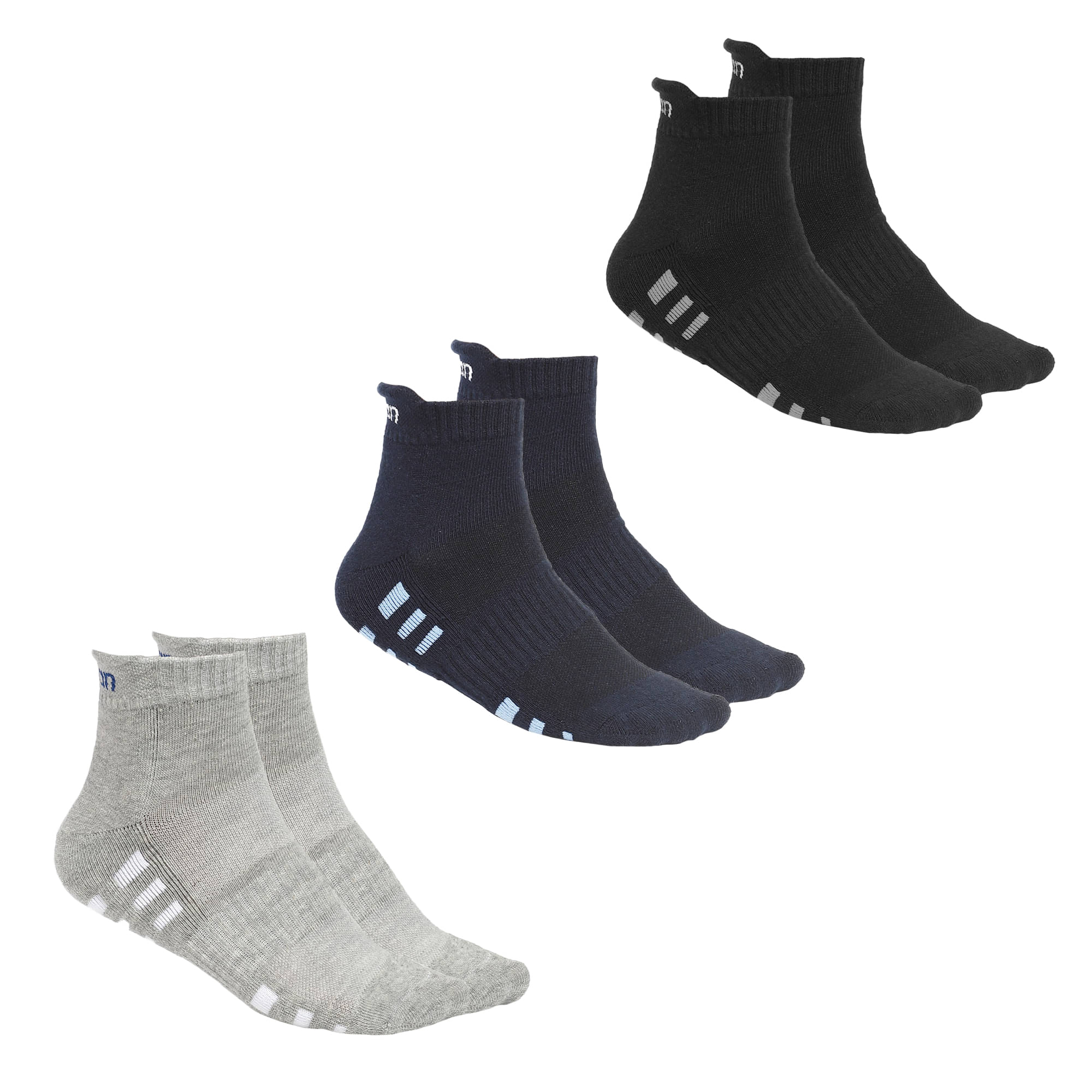     			ASIAN Pack of 3 Unisex Cotton Ankle Length Socks ( Light Blue )