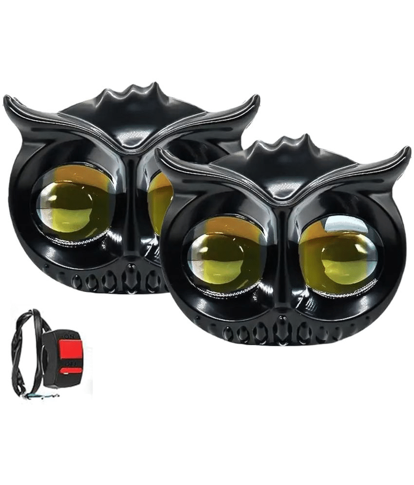 Aksmit Mini Driving OWL LED Light (Set of 2, Switch) Projector Fog Light with White/Yellow + Flasher Light, 4 Modes for Bikes and Scooty Aksmit Mini Driving OWL LED Light (Set of 2, Switch) Projector Fog Light with White/Yellow + Flasher Light, 4 Modes for Bikes and Scooty