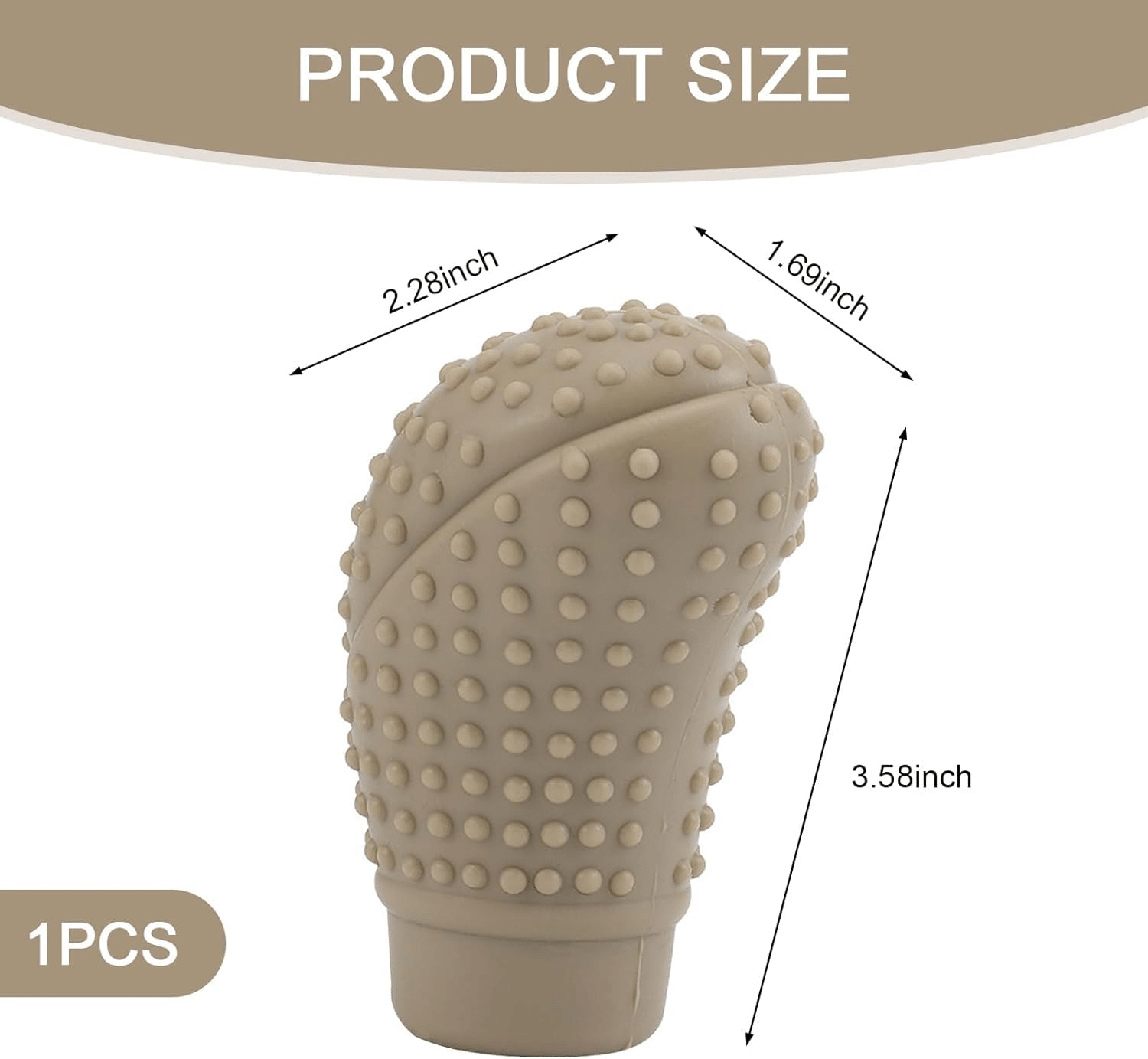     			Aksmit Pack Of-1 Car Gear Knob Protector Silicone Gear Shifter Cover for Anti-Scratch Car Gear Knob Cover and Dust Proof Nonslip Gear Cover for Car Universal Fit Silicon Car Gear Knob Stylish- Hockey(Beige)
