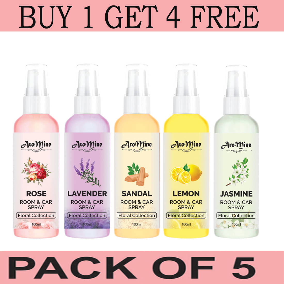 Aromine Room Freshener Spray ( Pack of 5 )     			Aromine Room Freshener Spray ( Pack of 5 )
