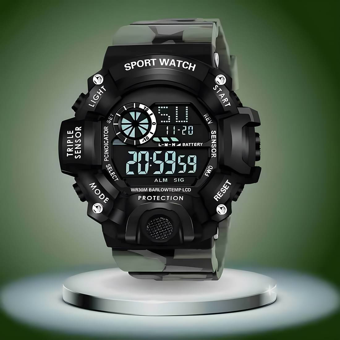     			DECLASSE Green Rubber Digital Men's Watch