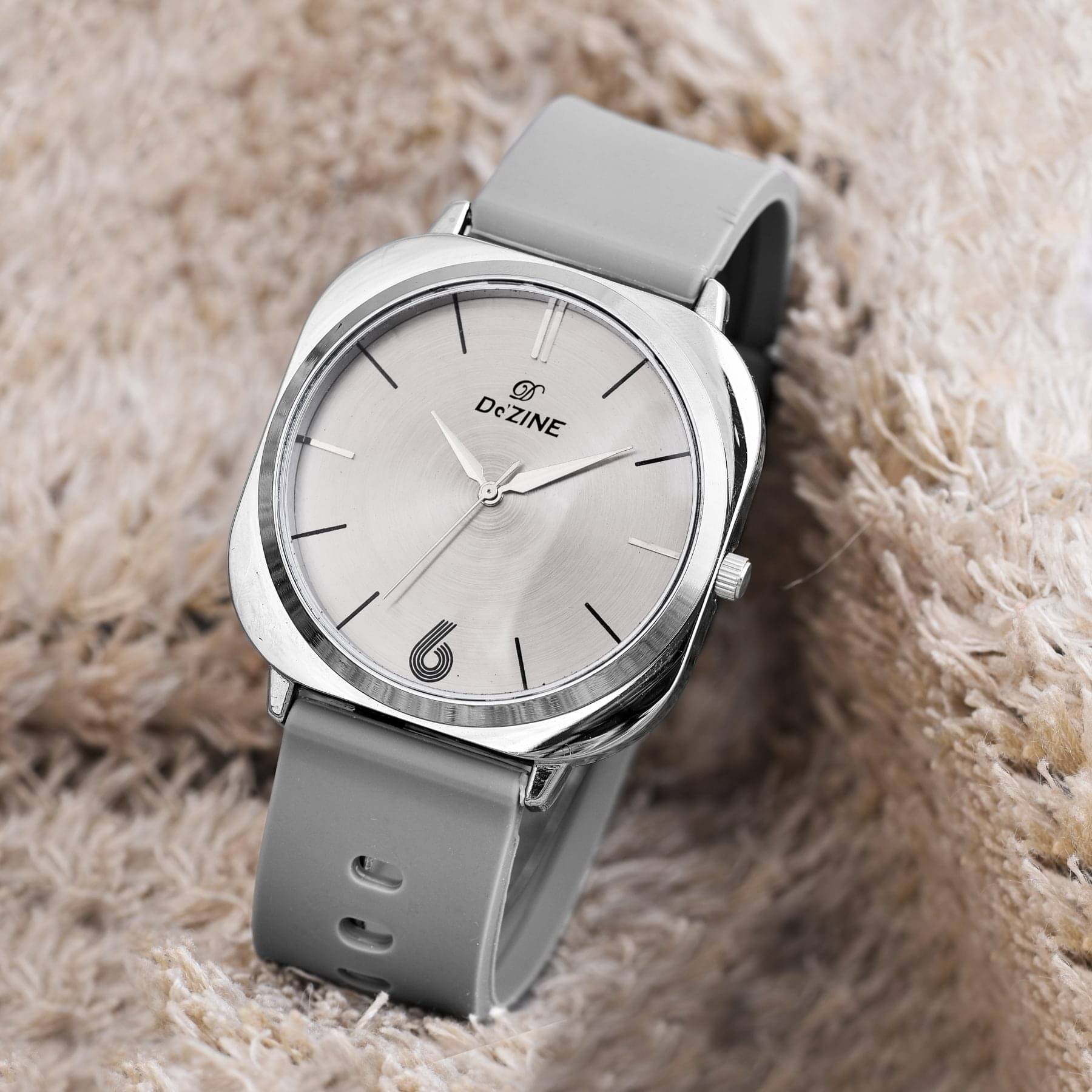     			Dezine Dark Grey Silicon Analog Men's Watch