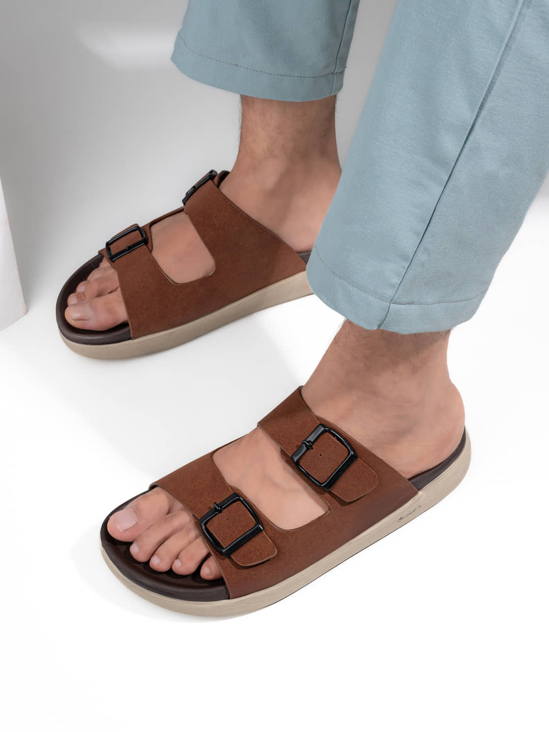 Fentacia Brown Men's Slide Flip Flop